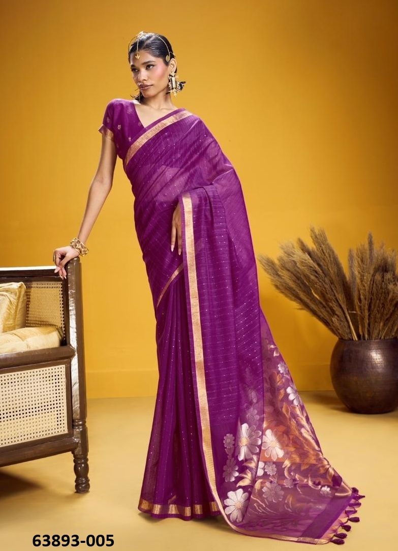 NIMRAT - Catalog # 63893 (Set of 6 Sarees) by Rajtex Fabrics