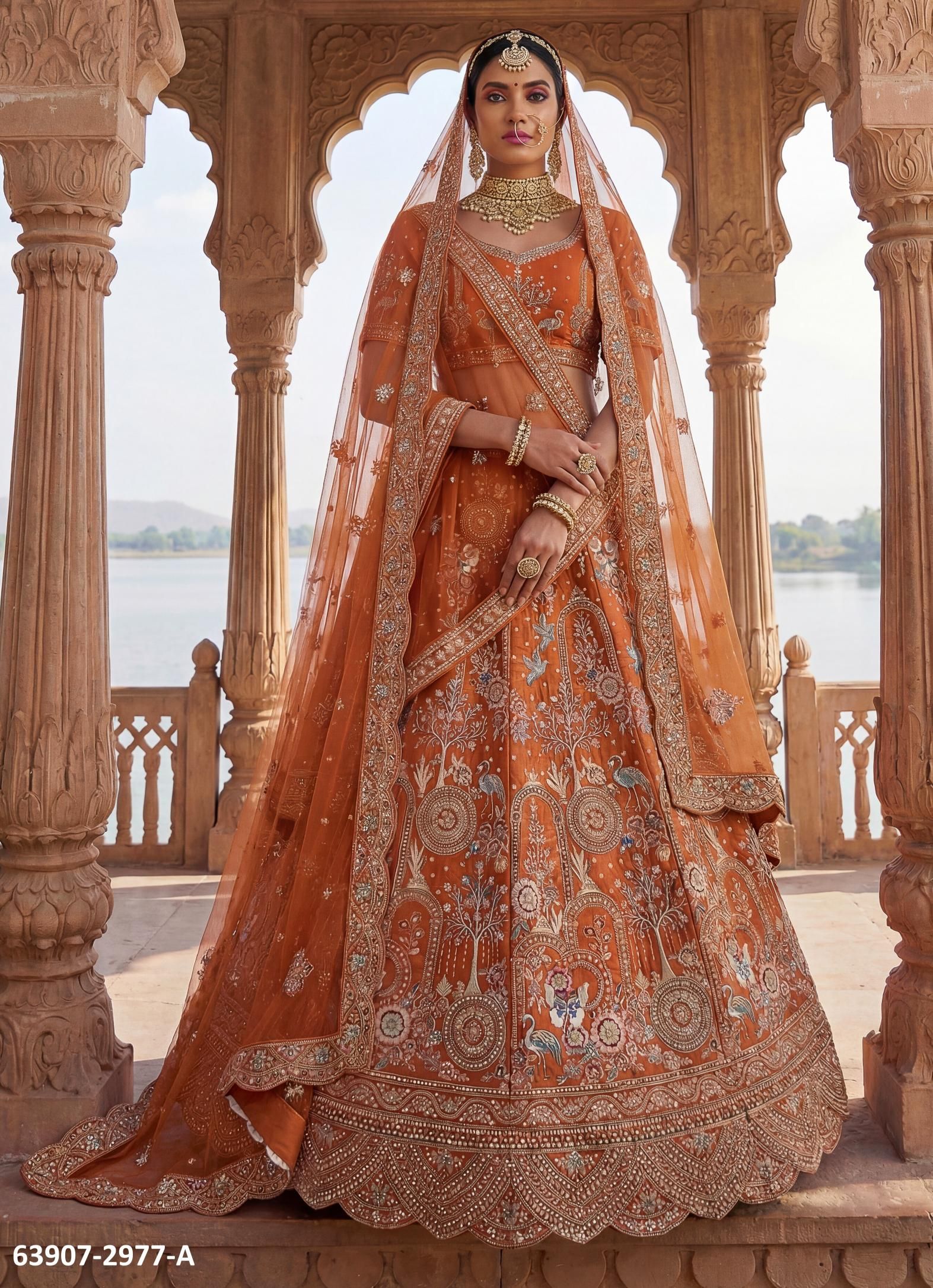 SERIES 2977 - Catalog # 63907 (Set of 4 Semi-Stitched Lehengas) by Raw Lemon SERIES 2977 - Catalog # 63907 (Set of 4 Semi-Stitched Lehengas) by Raw Lemon