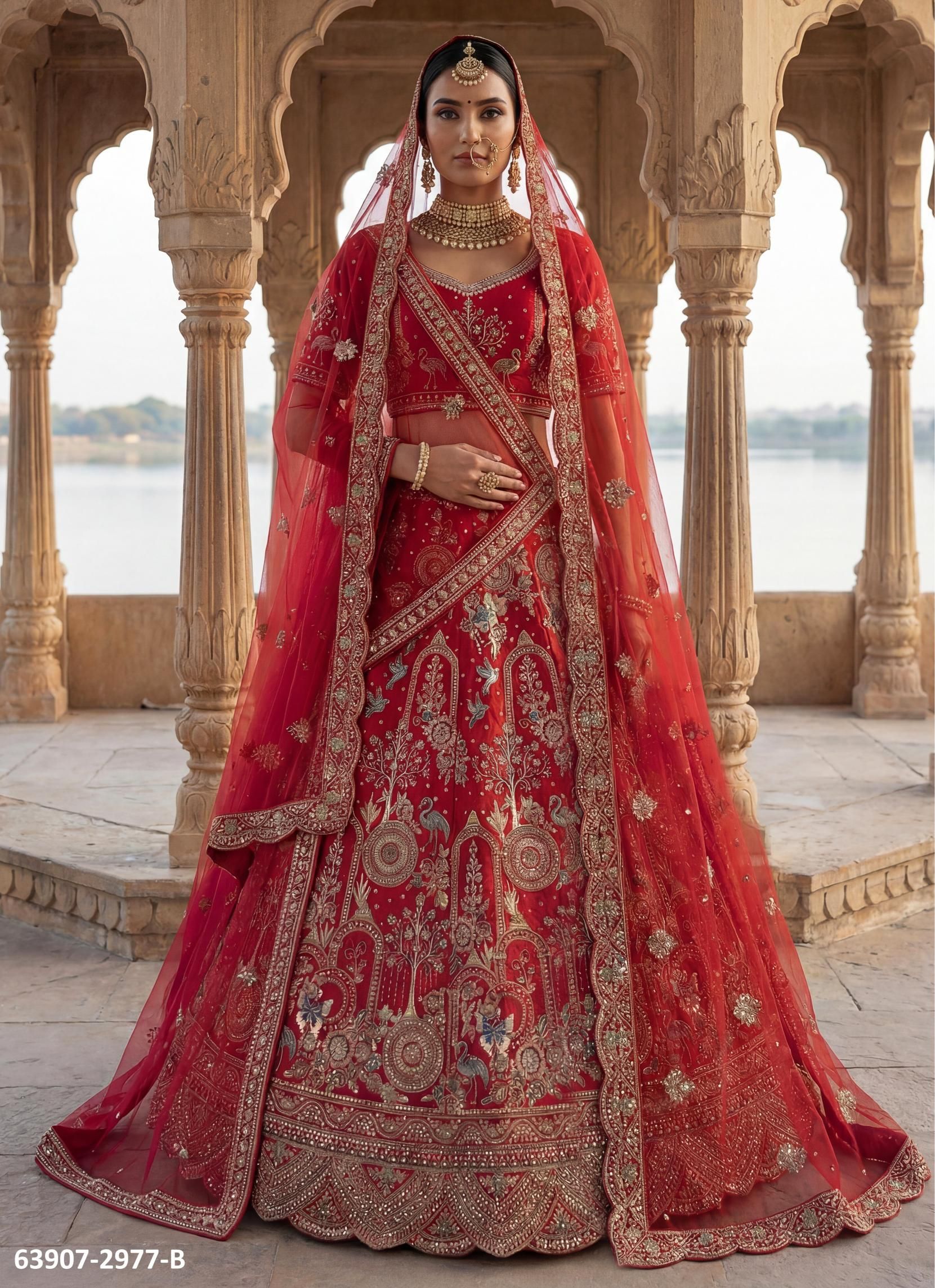 SERIES 2977 - Catalog # 63907 (Set of 4 Semi-Stitched Lehengas) by Raw Lemon SERIES 2977 - Catalog # 63907 (Set of 4 Semi-Stitched Lehengas) by Raw Lemon