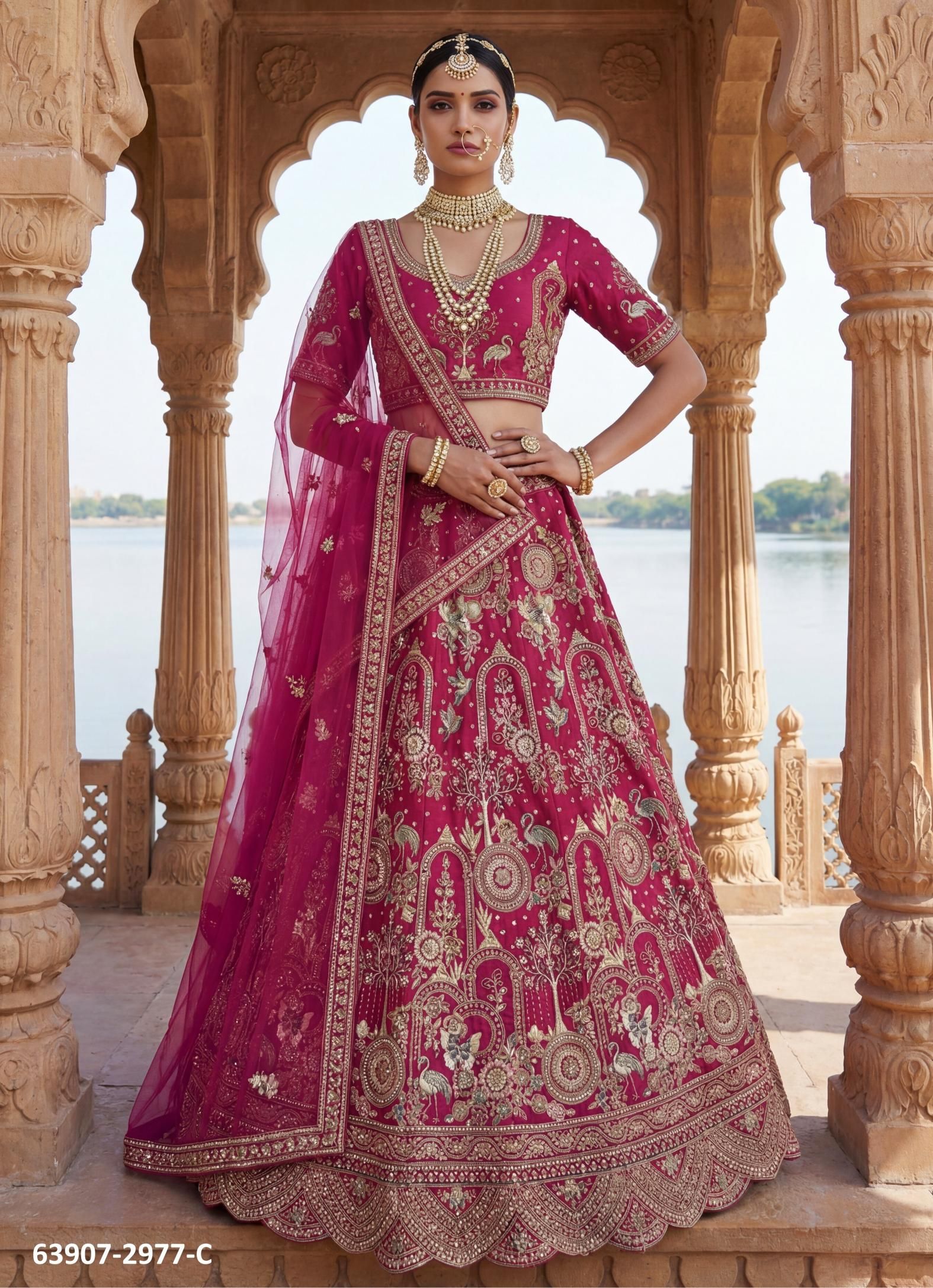 SERIES 2977 - Catalog # 63907 (Set of 4 Semi-Stitched Lehengas) by Raw Lemon SERIES 2977 - Catalog # 63907 (Set of 4 Semi-Stitched Lehengas) by Raw Lemon