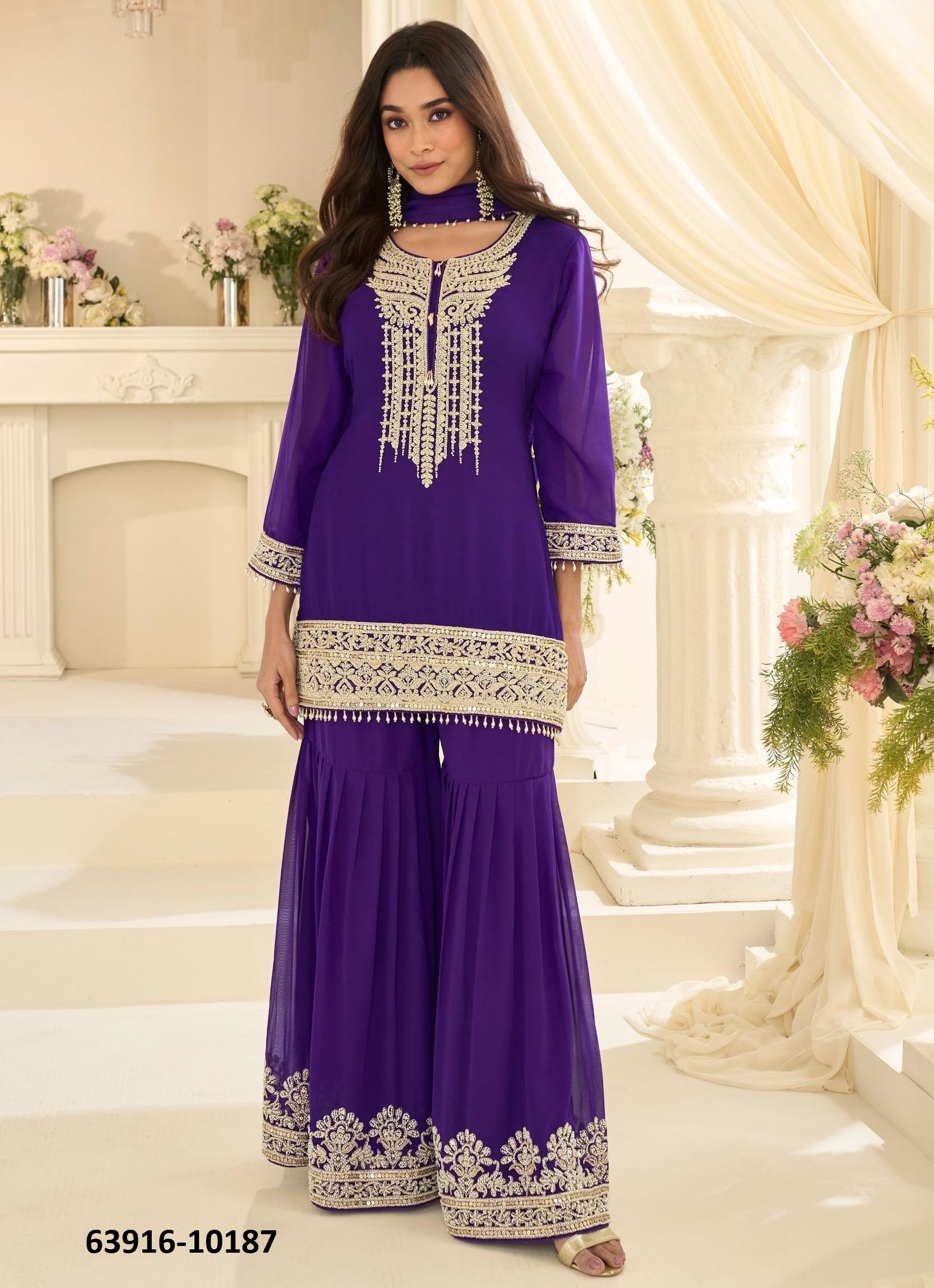 BANSURI - Catalog # 63916 (Set of 3 Readymade Salwar Suits) by Sayuri Designer