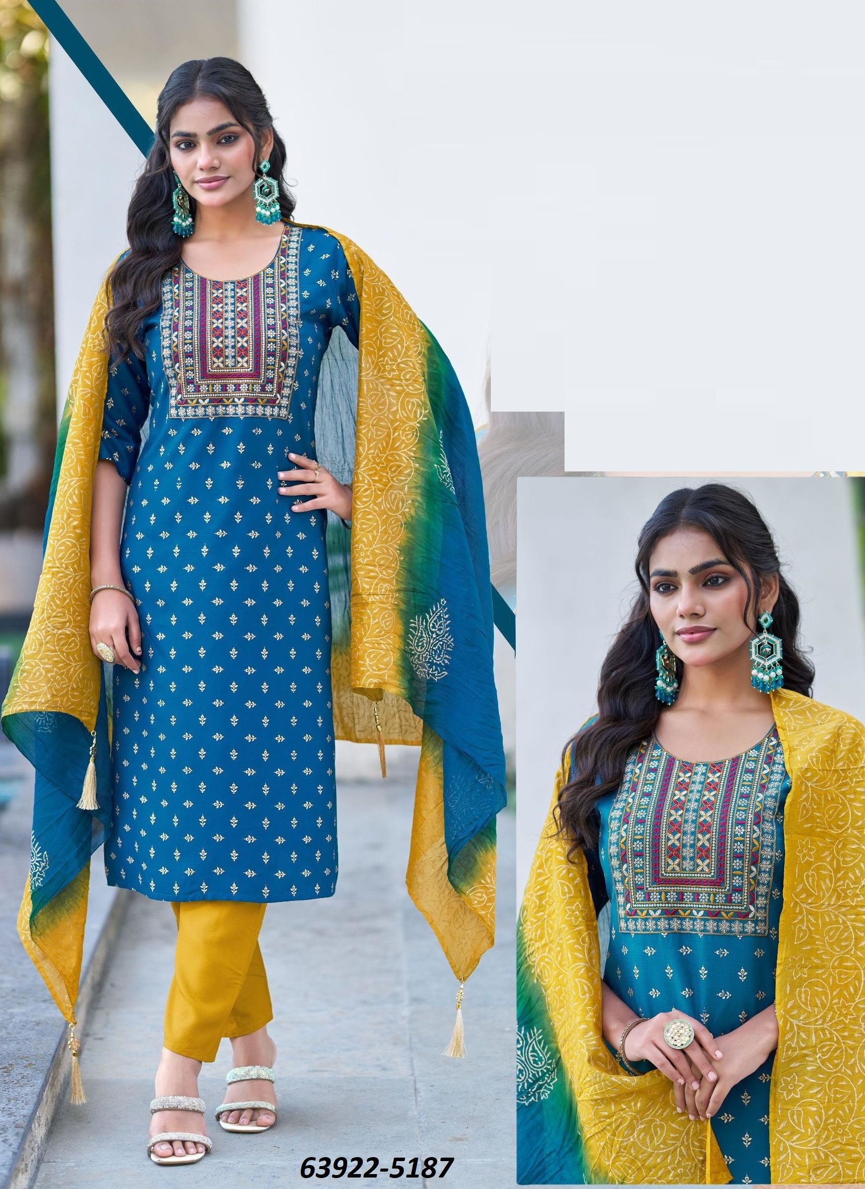 JANKI - Catalog # 63922 (Set of 6 Readymade Salwar Suits) by Blue Hills JANKI - Catalog # 63922 (Set of 6 Readymade Salwar Suits) by Blue Hills
