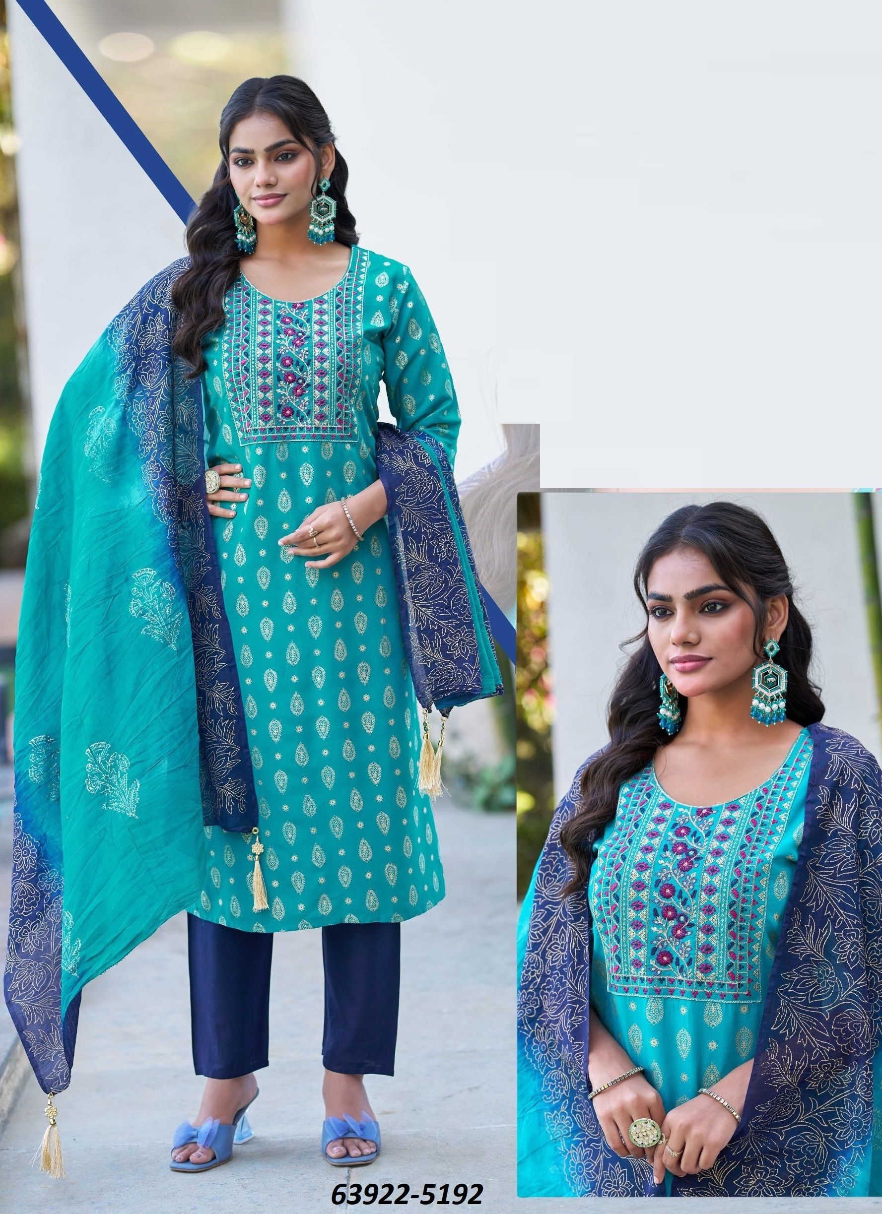 JANKI - Catalog # 63922 (Set of 6 Readymade Salwar Suits) by Blue Hills JANKI - Catalog # 63922 (Set of 6 Readymade Salwar Suits) by Blue Hills