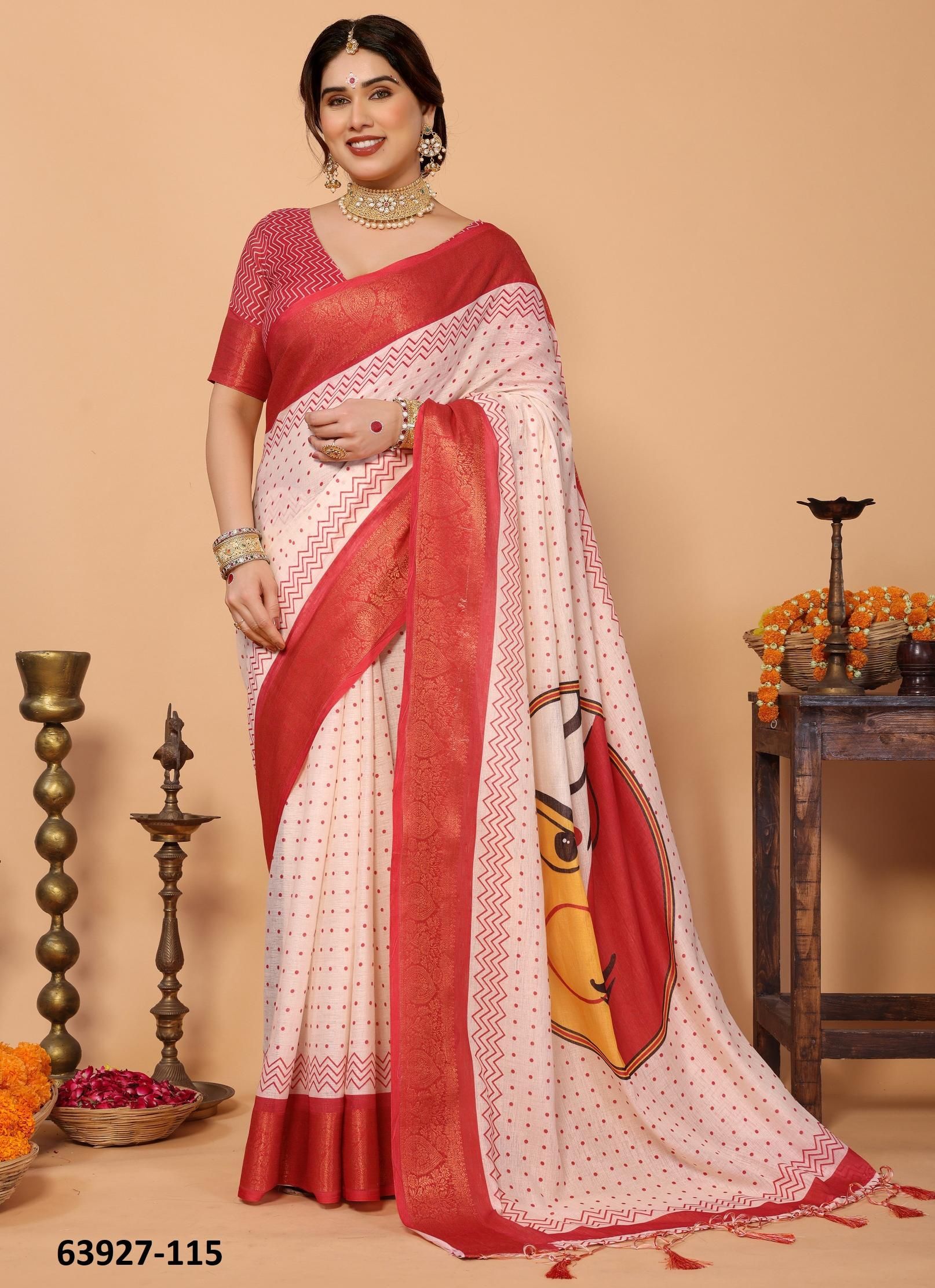 DURGA PUJA SPECIAL - Catalog # 63927 (Set of 18 Sarees) by Desi Muse