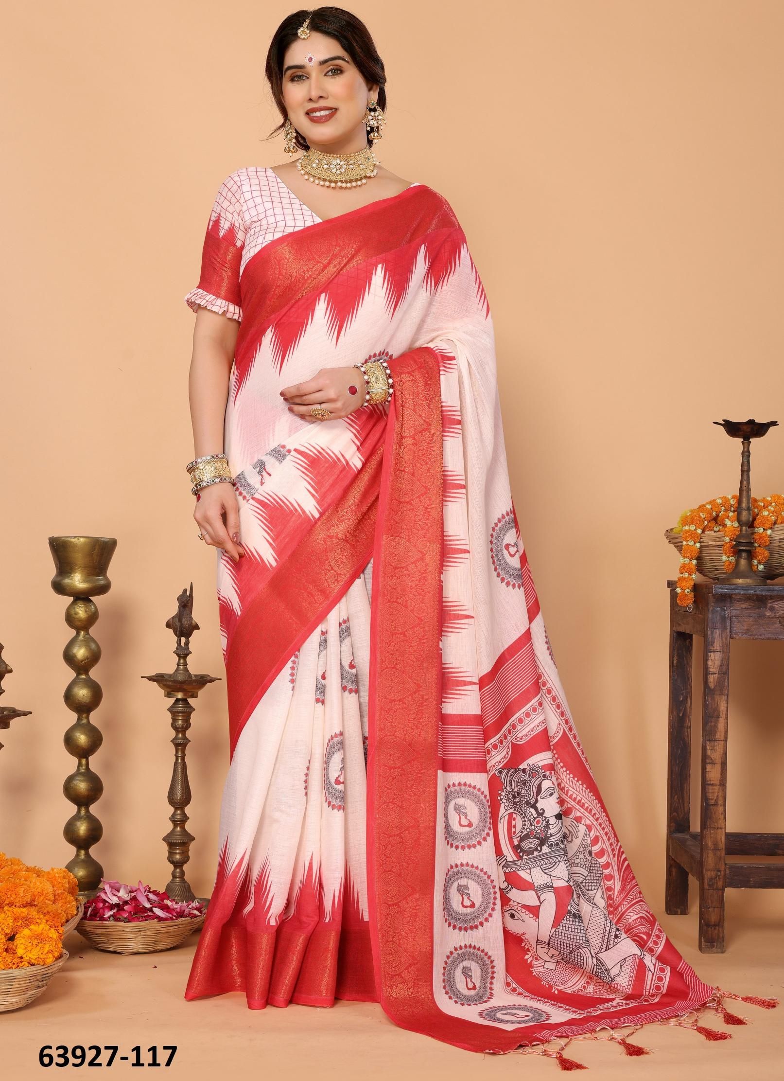 DURGA PUJA SPECIAL - Catalog # 63927 (Set of 18 Sarees) by Desi Muse