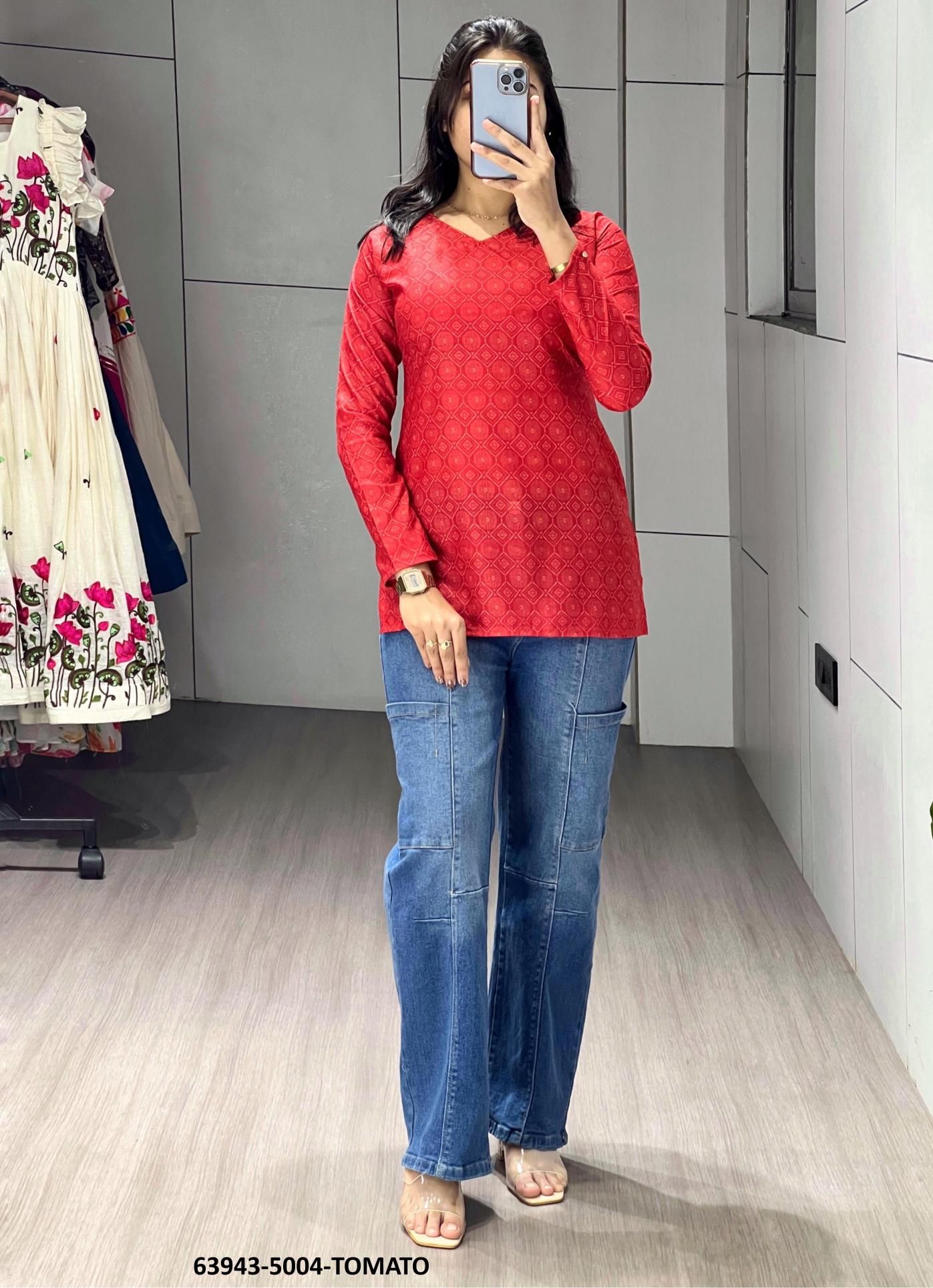 SERIES 5004 - Catalog # 63943 (Set of 7 Readymade Women's Kurtis / Tops) by Tentmen Clothing