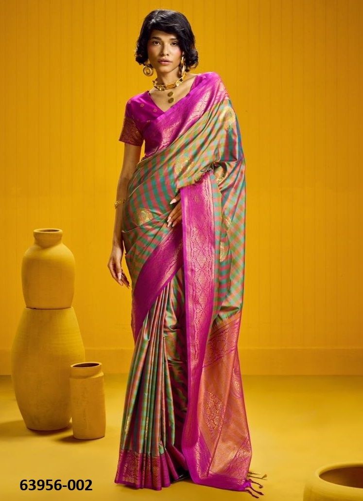 RUBAB - Catalog # 63956 (Set of 6 Sarees) by Rajtex Fabrics