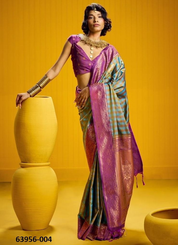 RUBAB - Catalog # 63956 (Set of 6 Sarees) by Rajtex Fabrics