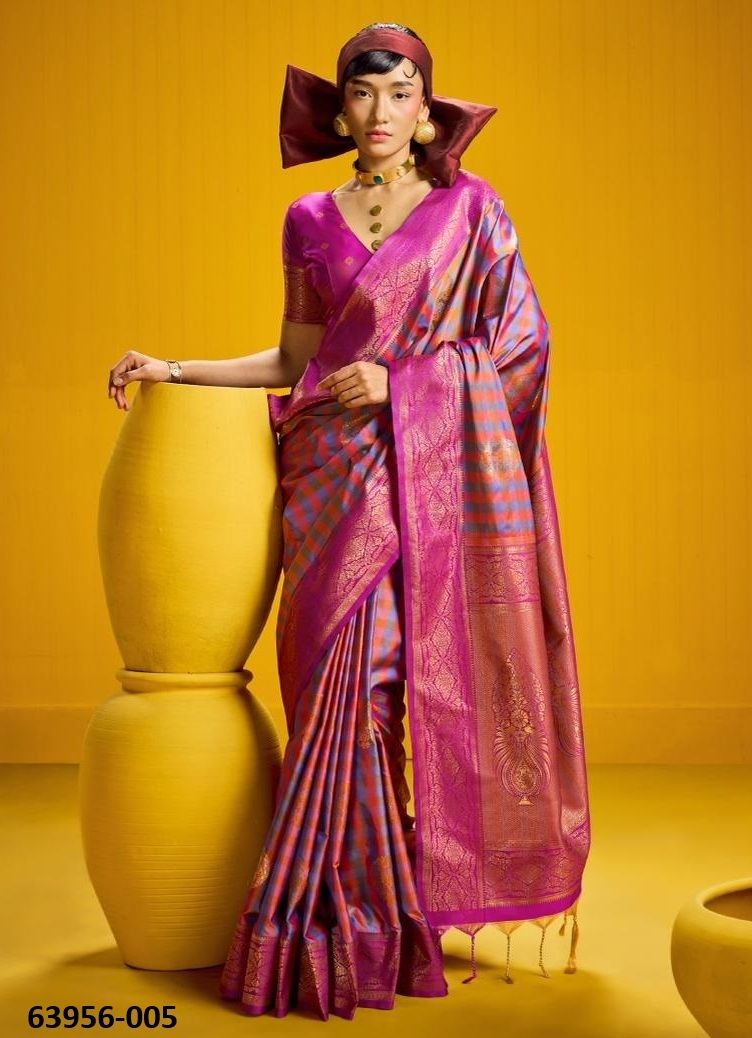 RUBAB - Catalog # 63956 (Set of 6 Sarees) by Rajtex Fabrics
