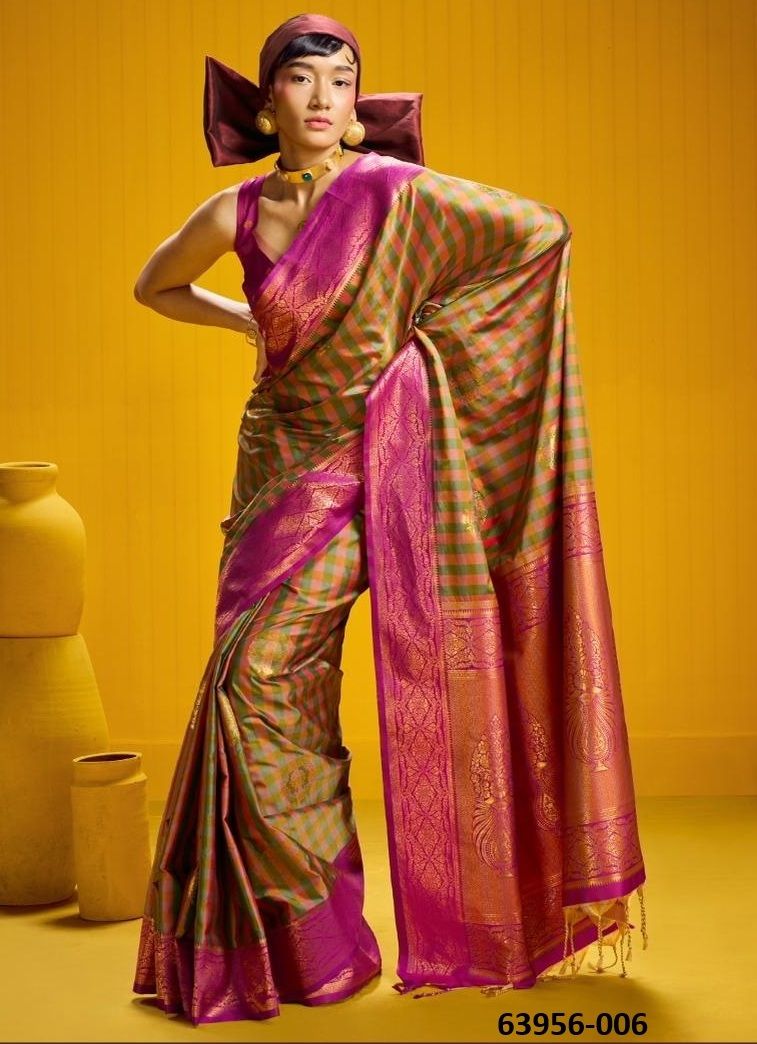 RUBAB - Catalog # 63956 (Set of 6 Sarees) by Rajtex Fabrics