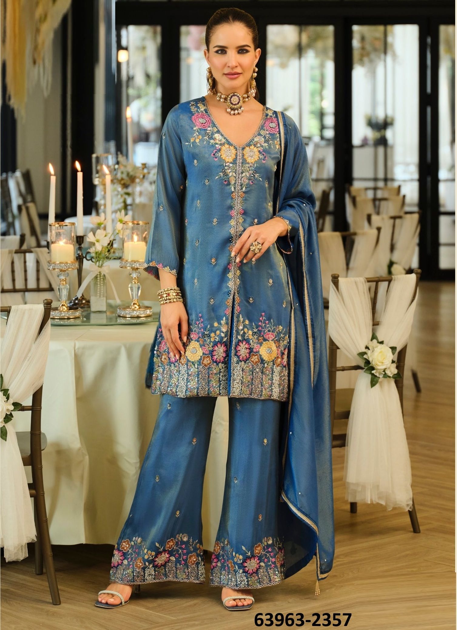 SANVI - Catalog # 63963 (Set of 3 Readymade Salwar Suits) by Eba Lifestyle