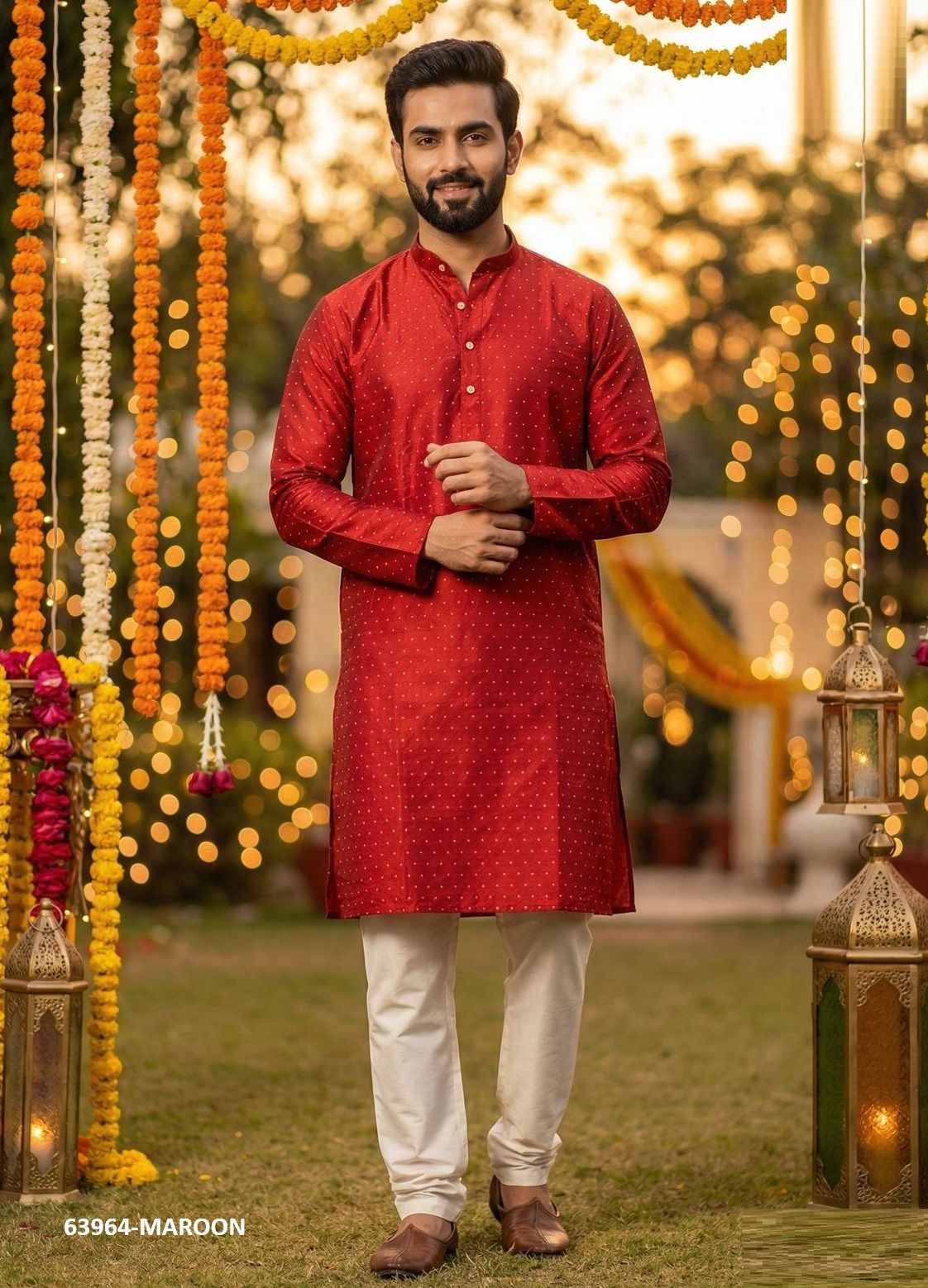SHUBH - Catalog # 63964 (Set of 8 Men's Ethnic Wear) by Tentmen Clothing