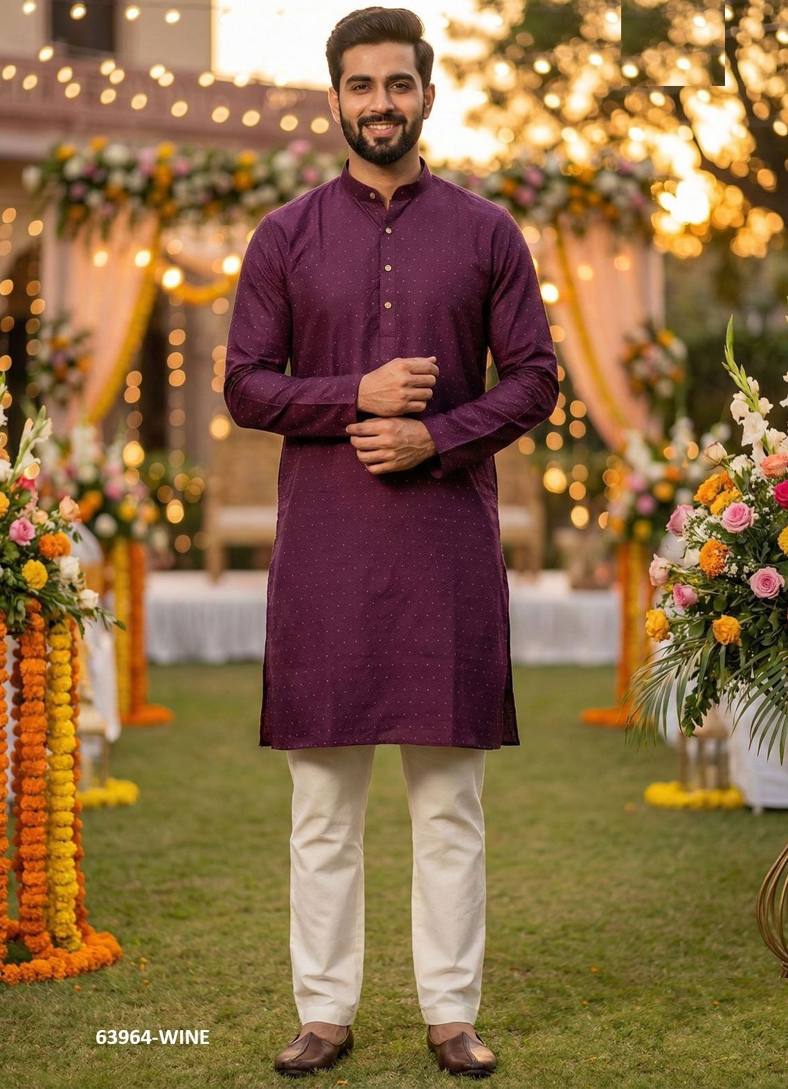 SHUBH - Catalog # 63964 (Set of 8 Men's Ethnic Wear) by Tentmen Clothing