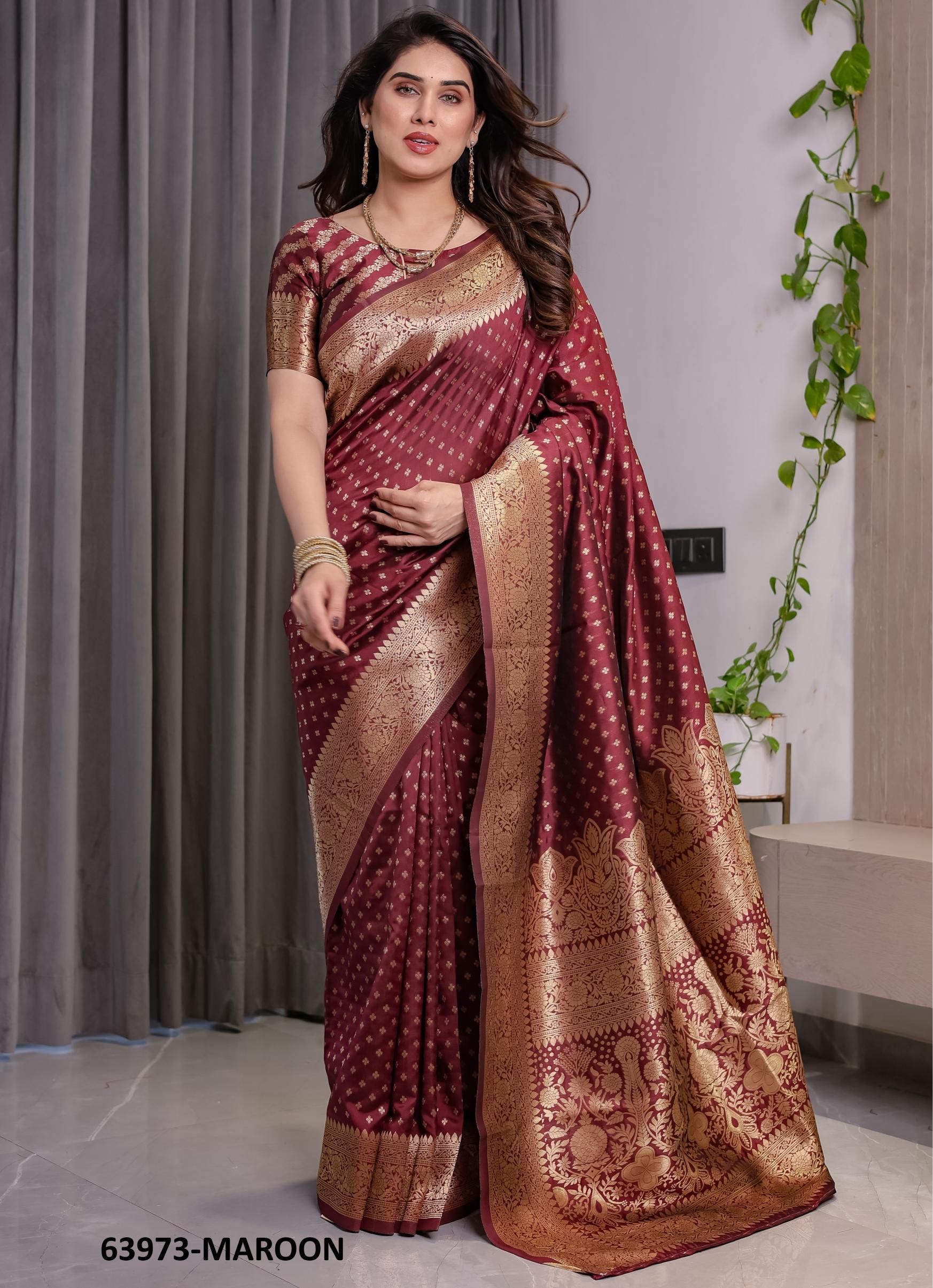 BANARASI JACQUARD 5 - Catalog # 63973 (Set of 6 Sarees) by Desi Muse BANARASI JACQUARD 5 - Catalog # 63973 (Set of 6 Sarees) by Desi Muse