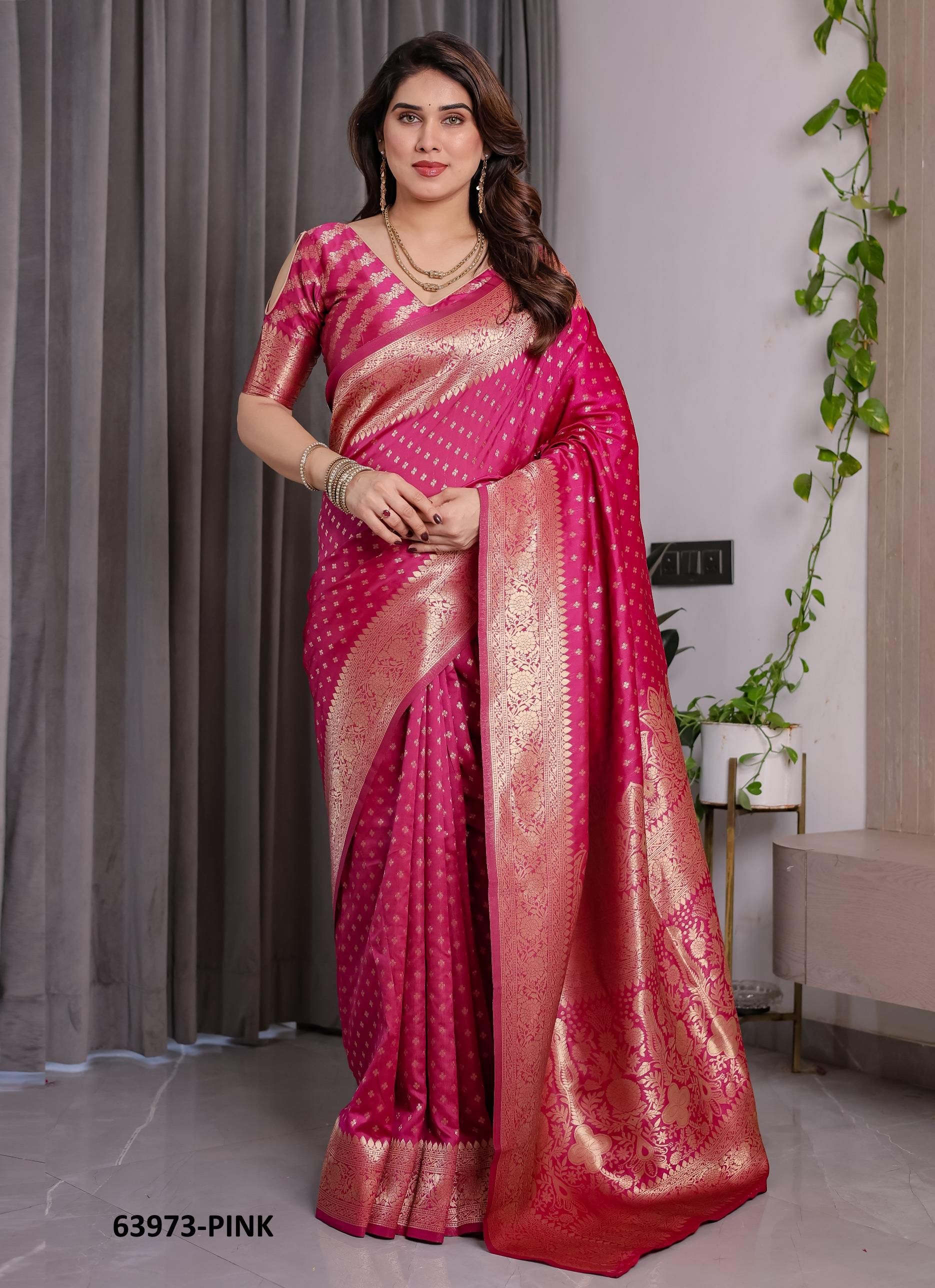 BANARASI JACQUARD 5 - Catalog # 63973 (Set of 6 Sarees) by Desi Muse BANARASI JACQUARD 5 - Catalog # 63973 (Set of 6 Sarees) by Desi Muse