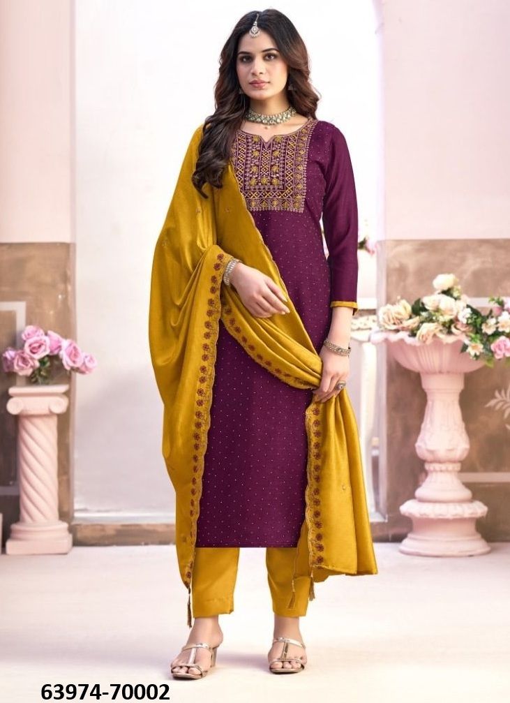 NAAIRA 6 - Catalog # 63974 (Set of 12 Readymade Salwar Suits) by Amdavadi Fashion