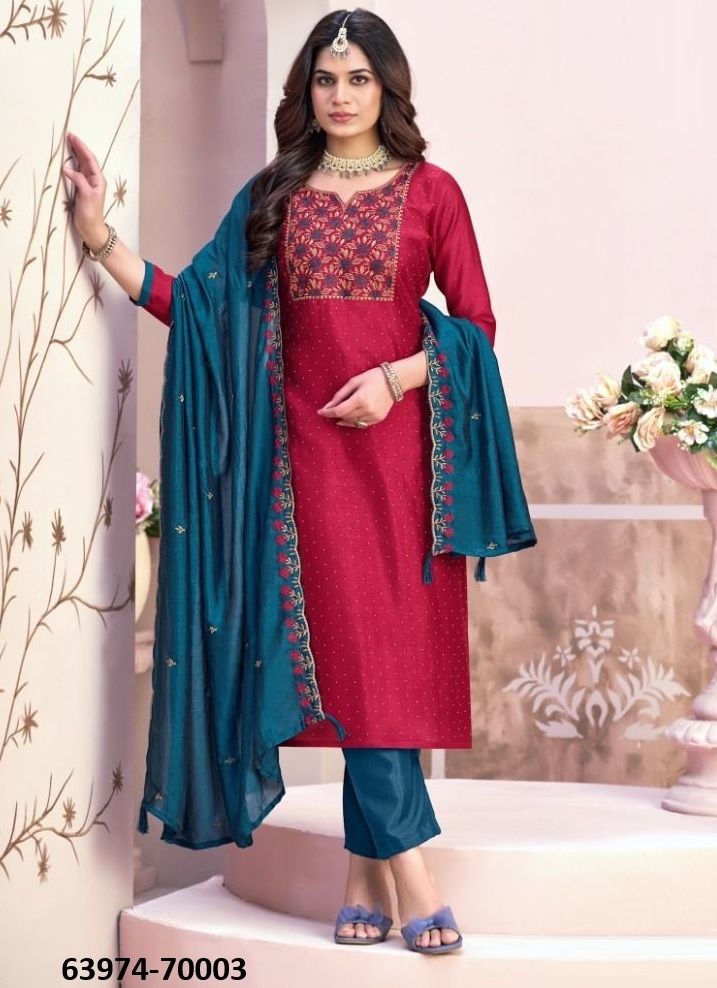 NAAIRA 6 - Catalog # 63974 (Set of 12 Readymade Salwar Suits) by Amdavadi Fashion
