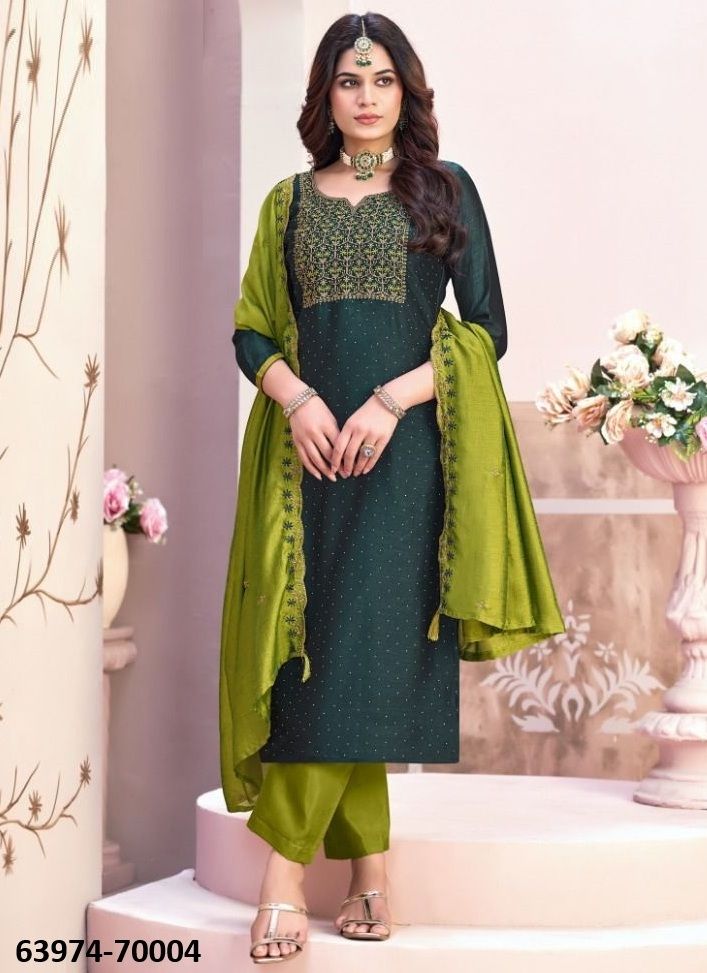 NAAIRA 6 - Catalog # 63974 (Set of 12 Readymade Salwar Suits) by Amdavadi Fashion