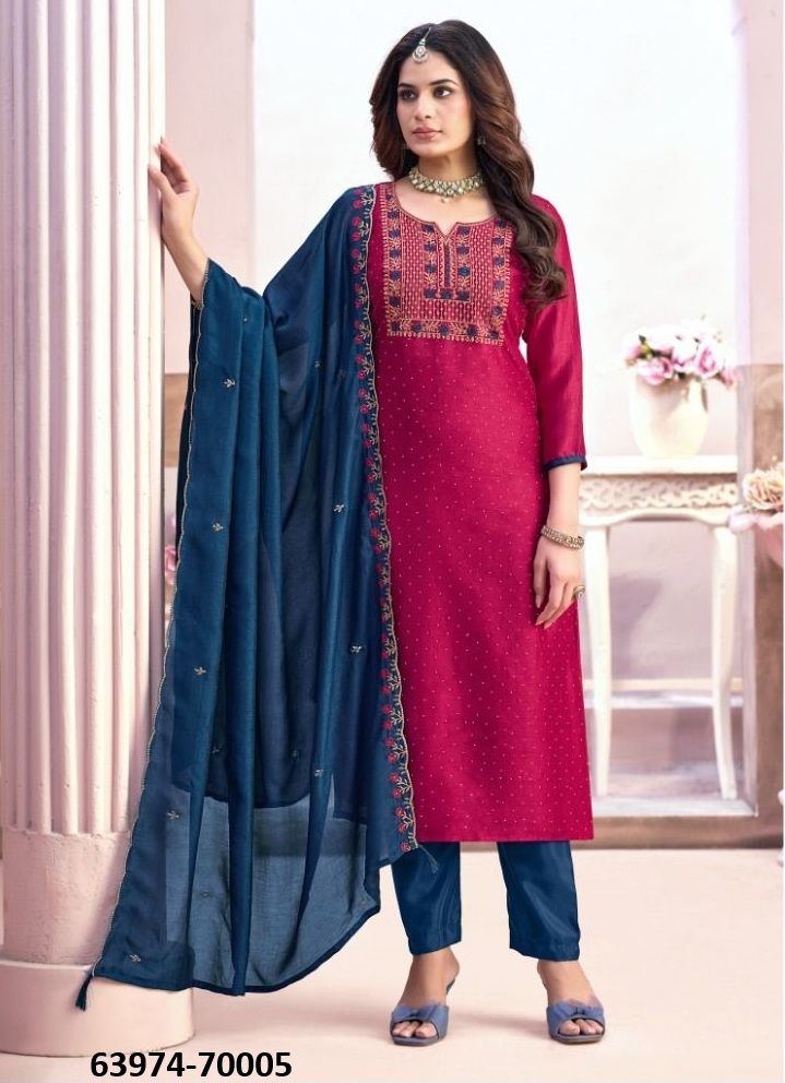 NAAIRA 6 - Catalog # 63974 (Set of 12 Readymade Salwar Suits) by Amdavadi Fashion