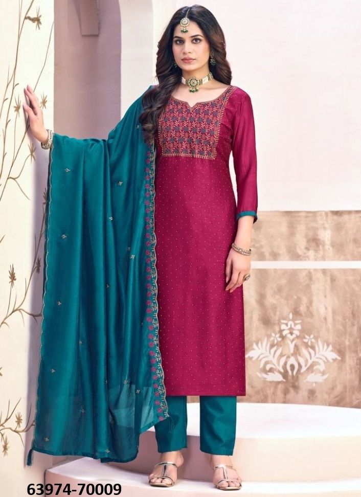 NAAIRA 6 - Catalog # 63974 (Set of 12 Readymade Salwar Suits) by Amdavadi Fashion
