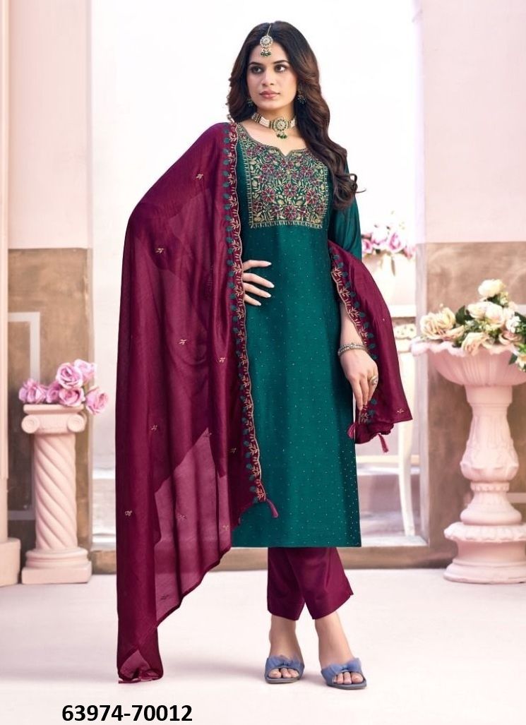 NAAIRA 6 - Catalog # 63974 (Set of 12 Readymade Salwar Suits) by Amdavadi Fashion