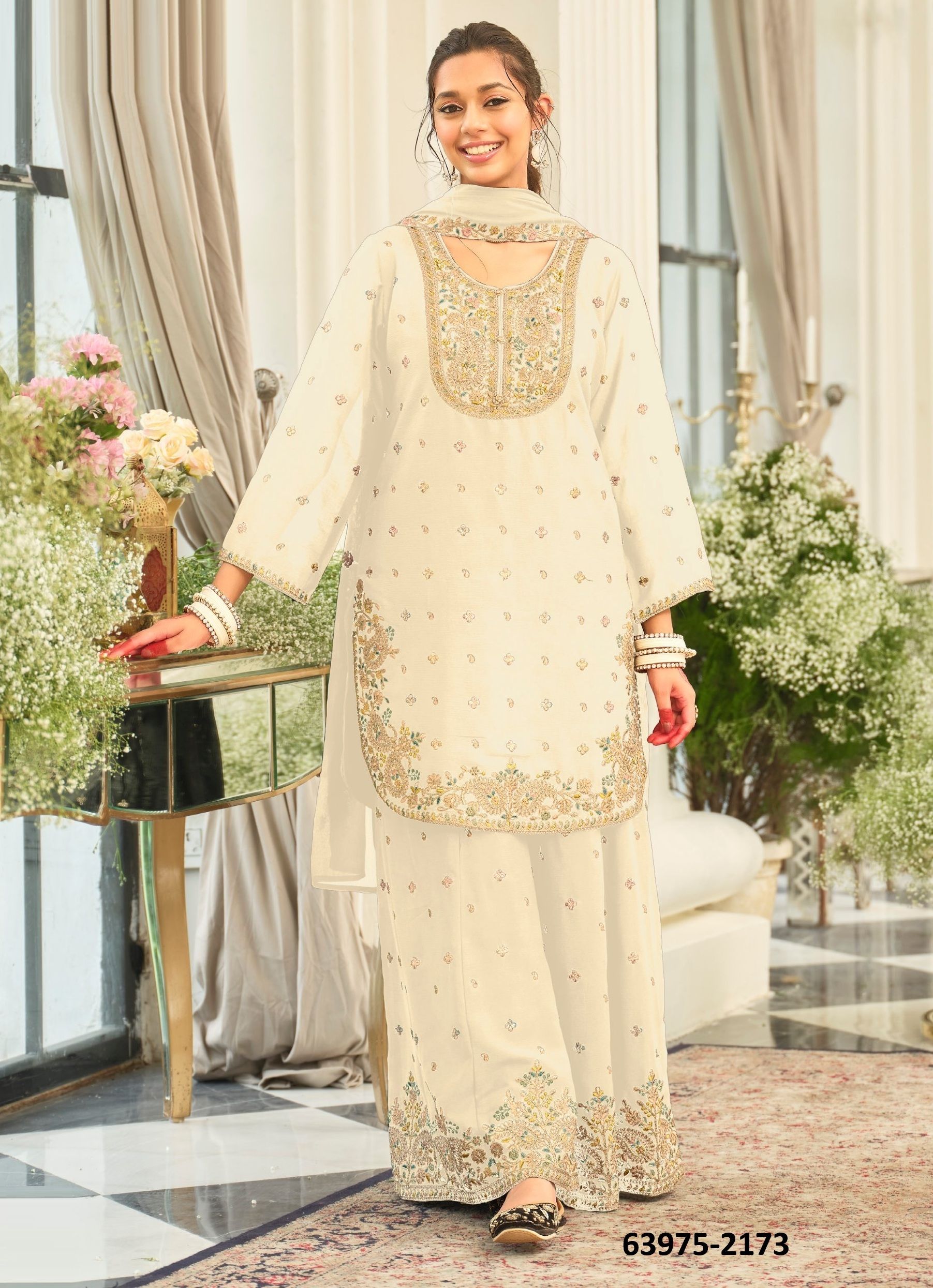 SAAJ - BLACK & WHITE - Catalog # 63975 (Set of 2 Readymade Salwar Suits) by Eba Lifestyle SAAJ - BLACK & WHITE - Catalog # 63975 (Set of 2 Readymade Salwar Suits) by Eba Lifestyle