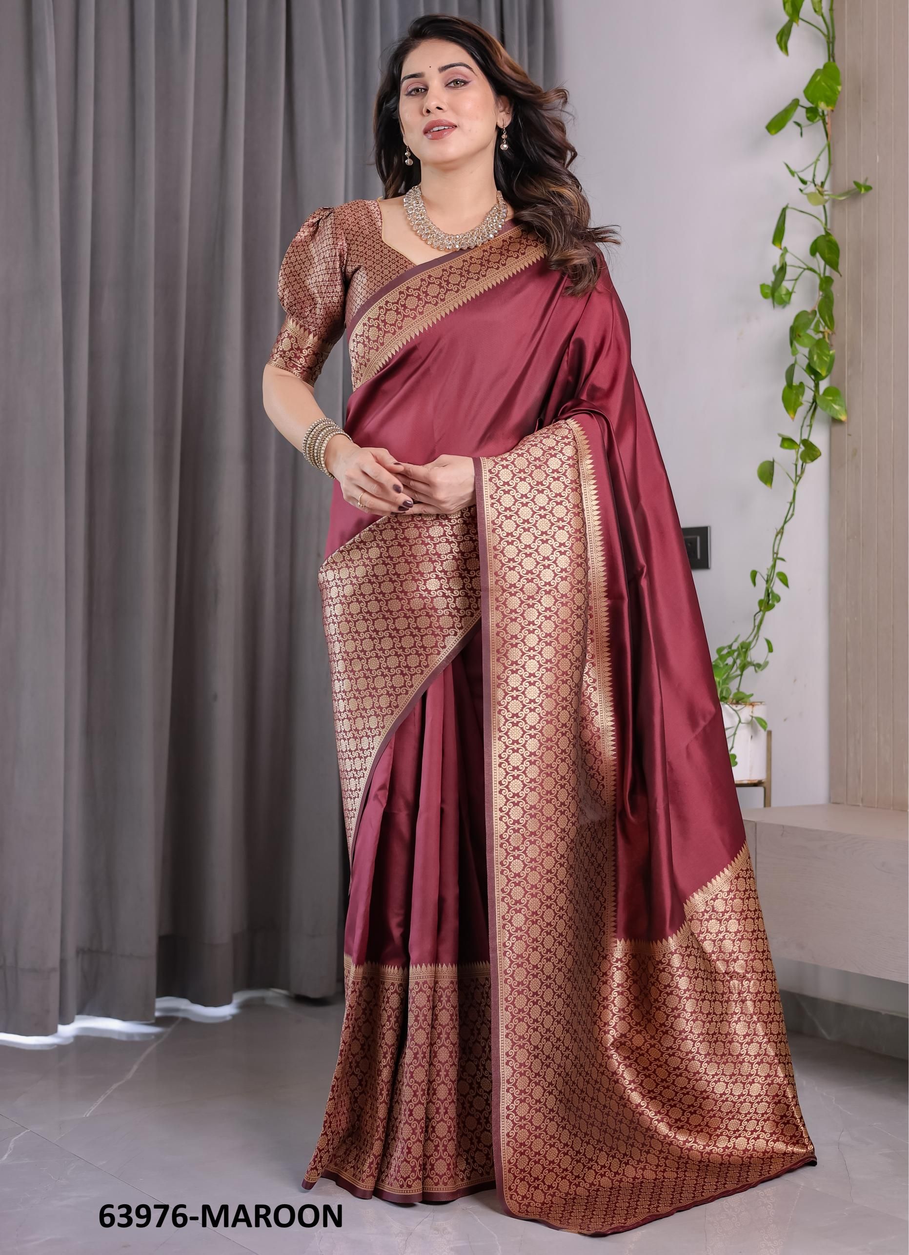 BANARASI JACQUARD 6 - Catalog # 63976 (Set of 6 Sarees) by Semad Styles