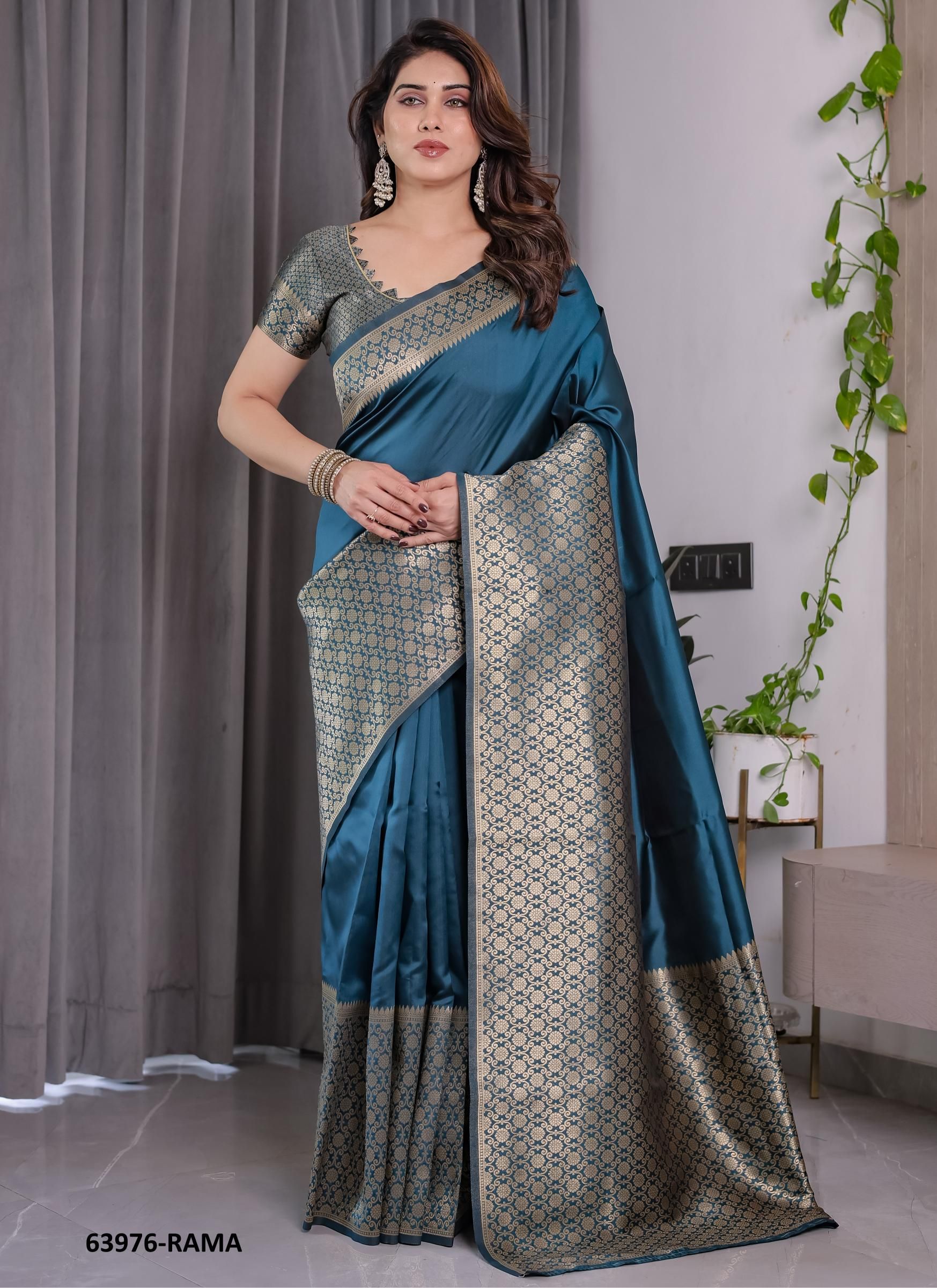 BANARASI JACQUARD 6 - Catalog # 63976 (Set of 6 Sarees) by Semad Styles