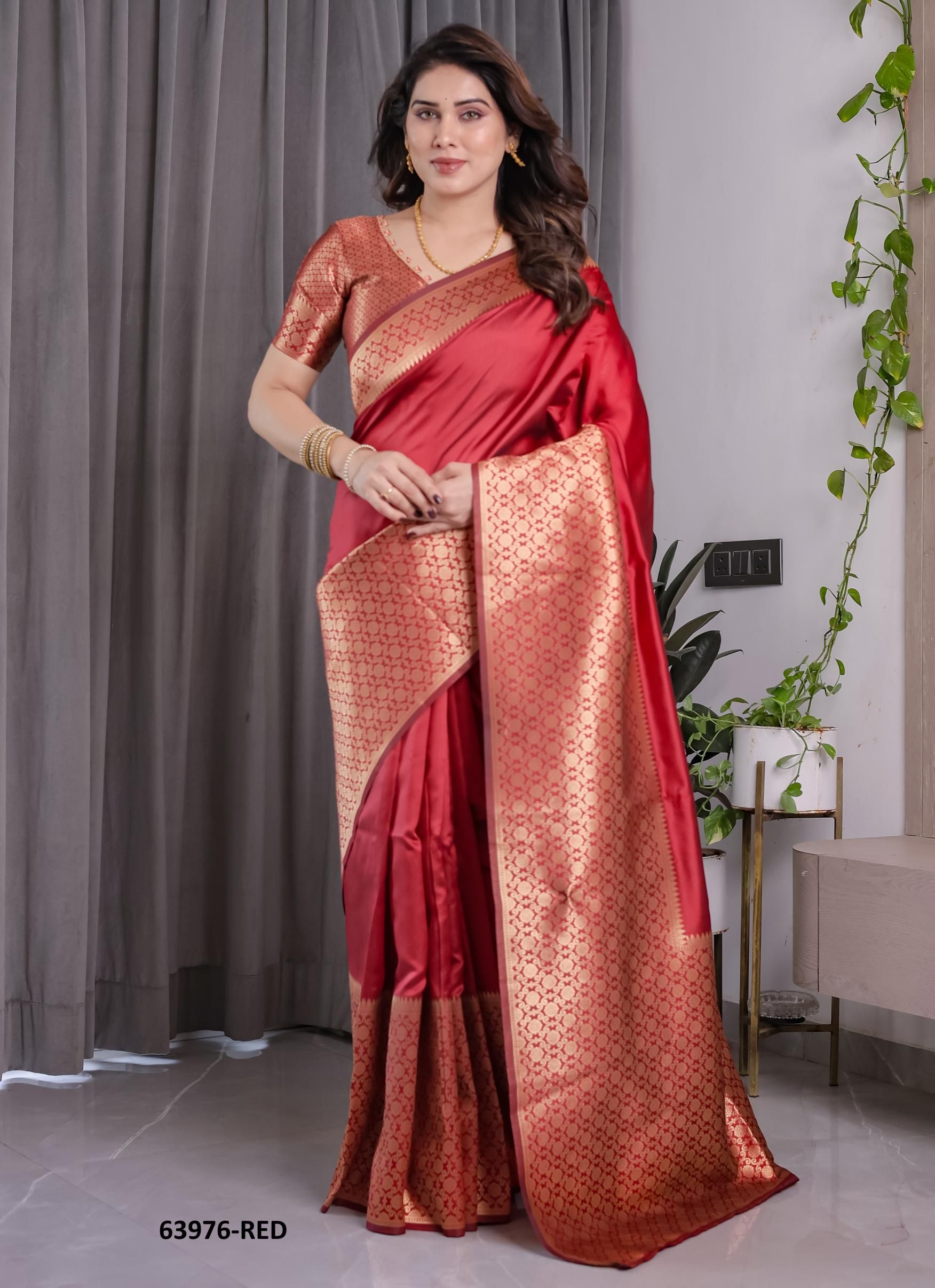 BANARASI JACQUARD 6 - Catalog # 63976 (Set of 6 Sarees) by Semad Styles