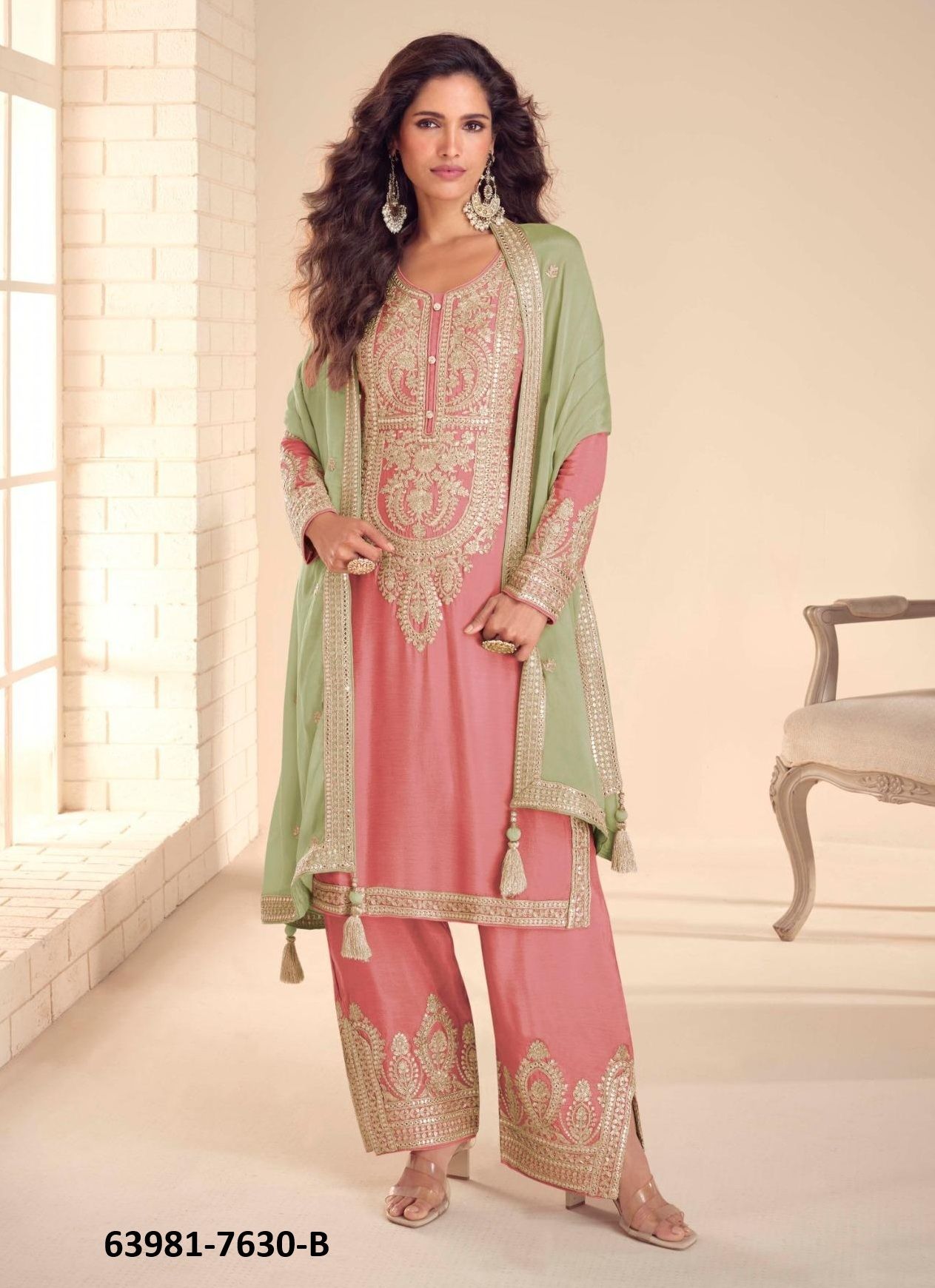 SADIKA - Catalog # 63981 (Set of 3 Readymade Salwar Suits) by Gulkayra Designer