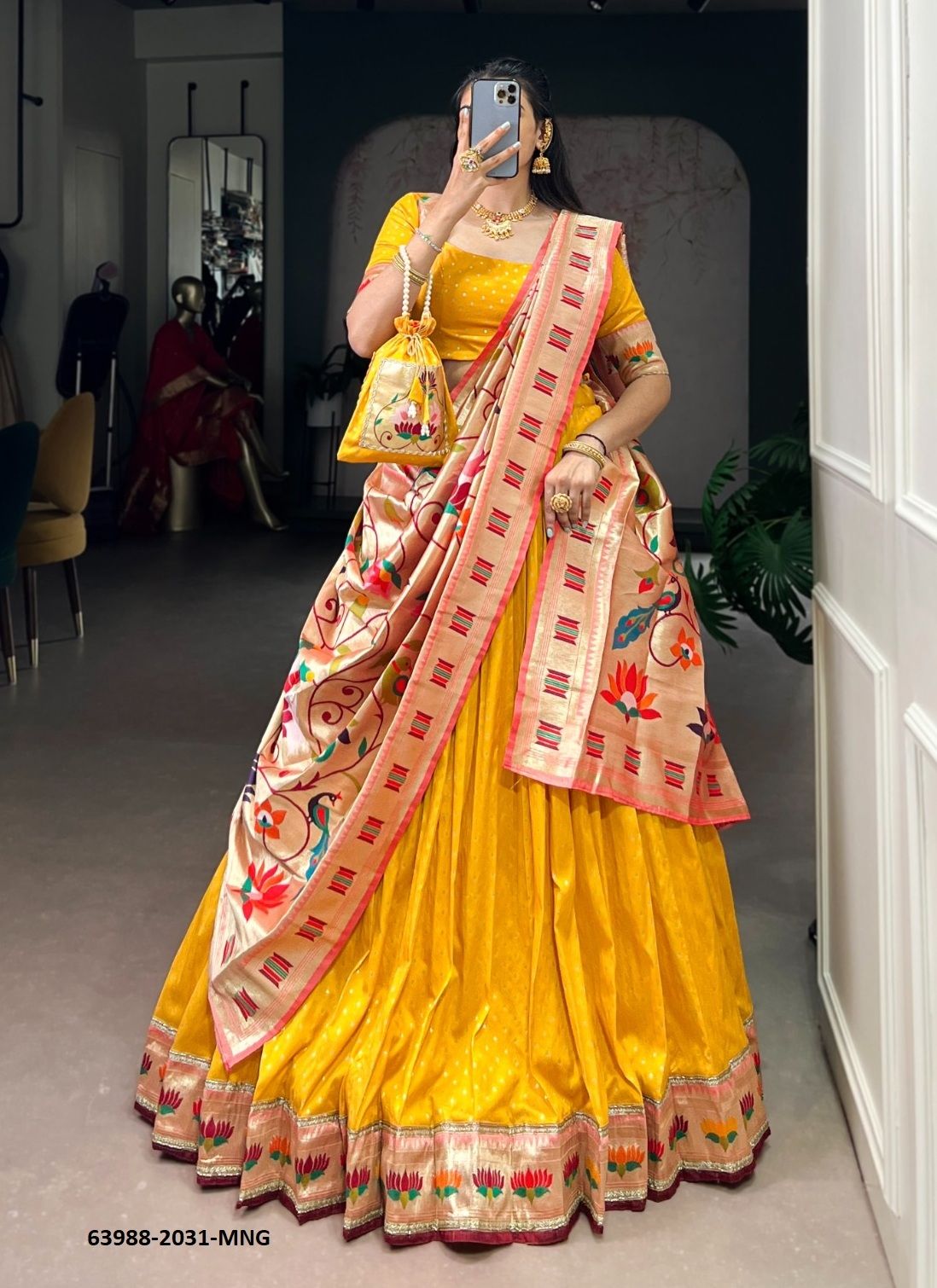 KAMKASHI WITH MATCHING BATUWA - Catalog # 63988 (Set of 4 Semi-Stitched Lehengas) by Raw Lemon KAMKASHI WITH MATCHING BATUWA - Catalog # 63988 (Set of 4 Semi-Stitched Lehengas) by Raw Lemon