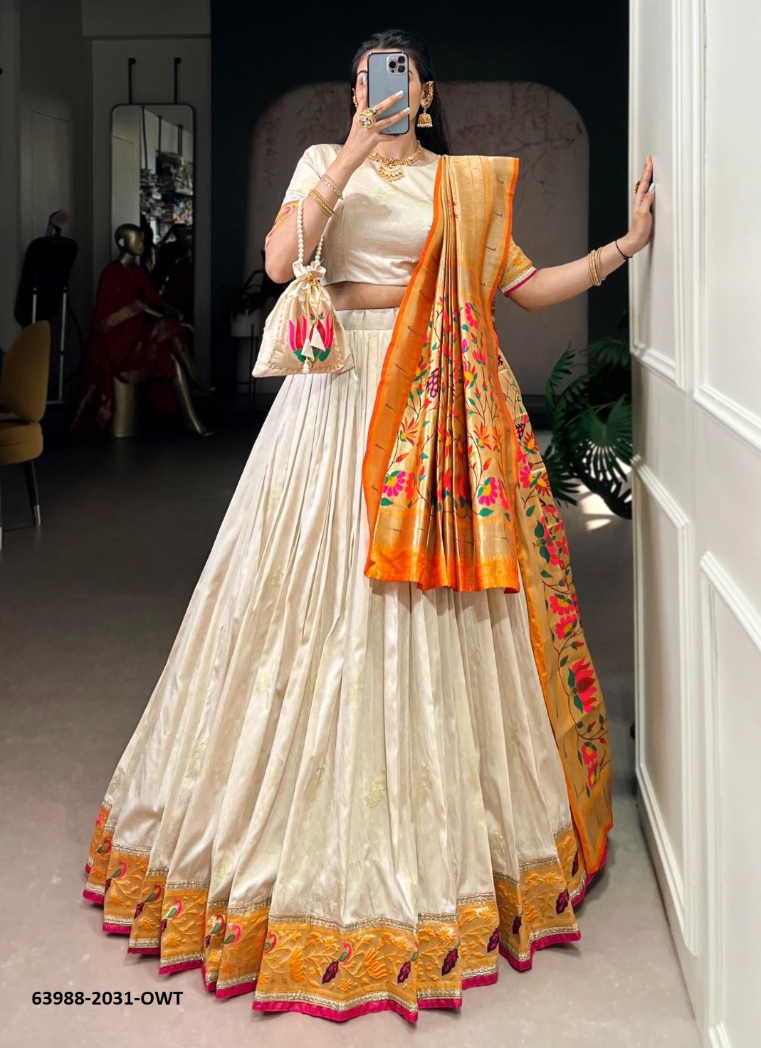 KAMKASHI WITH MATCHING BATUWA - Catalog # 63988 (Set of 4 Semi-Stitched Lehengas) by Raw Lemon KAMKASHI WITH MATCHING BATUWA - Catalog # 63988 (Set of 4 Semi-Stitched Lehengas) by Raw Lemon