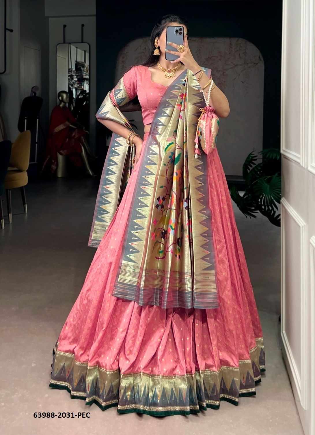 KAMKASHI WITH MATCHING BATUWA - Catalog # 63988 (Set of 4 Semi-Stitched Lehengas) by Raw Lemon KAMKASHI WITH MATCHING BATUWA - Catalog # 63988 (Set of 4 Semi-Stitched Lehengas) by Raw Lemon