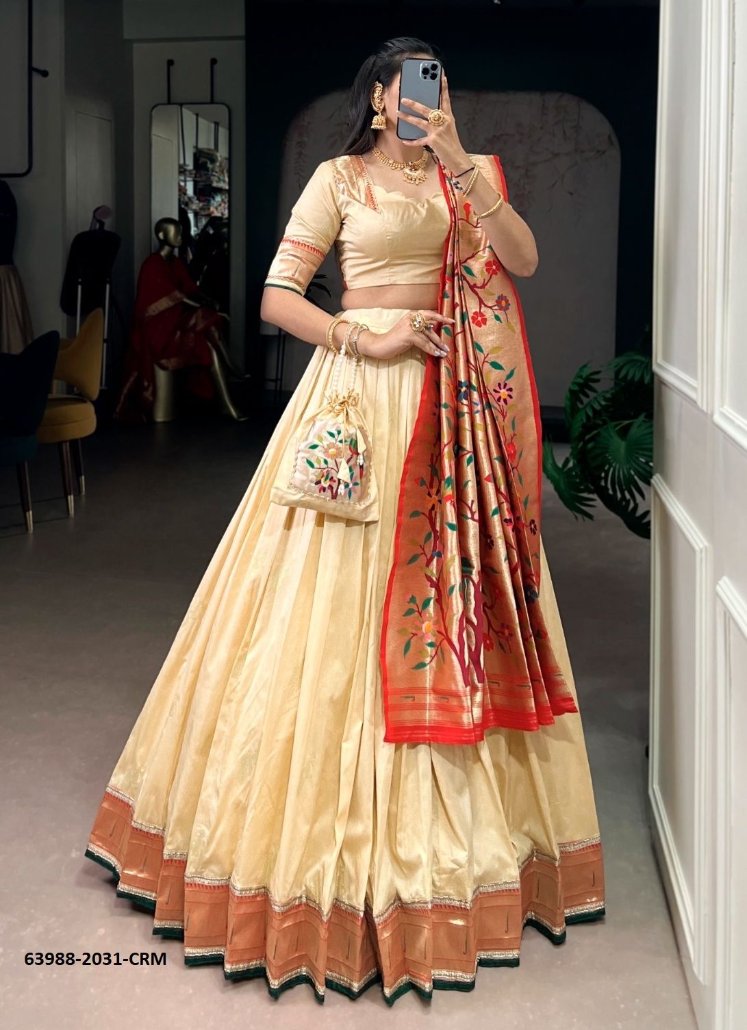 KAMKASHI WITH MATCHING BATUWA - Catalog # 63988 (Set of 4 Semi-Stitched Lehengas) by Raw Lemon KAMKASHI WITH MATCHING BATUWA - Catalog # 63988 (Set of 4 Semi-Stitched Lehengas) by Raw Lemon