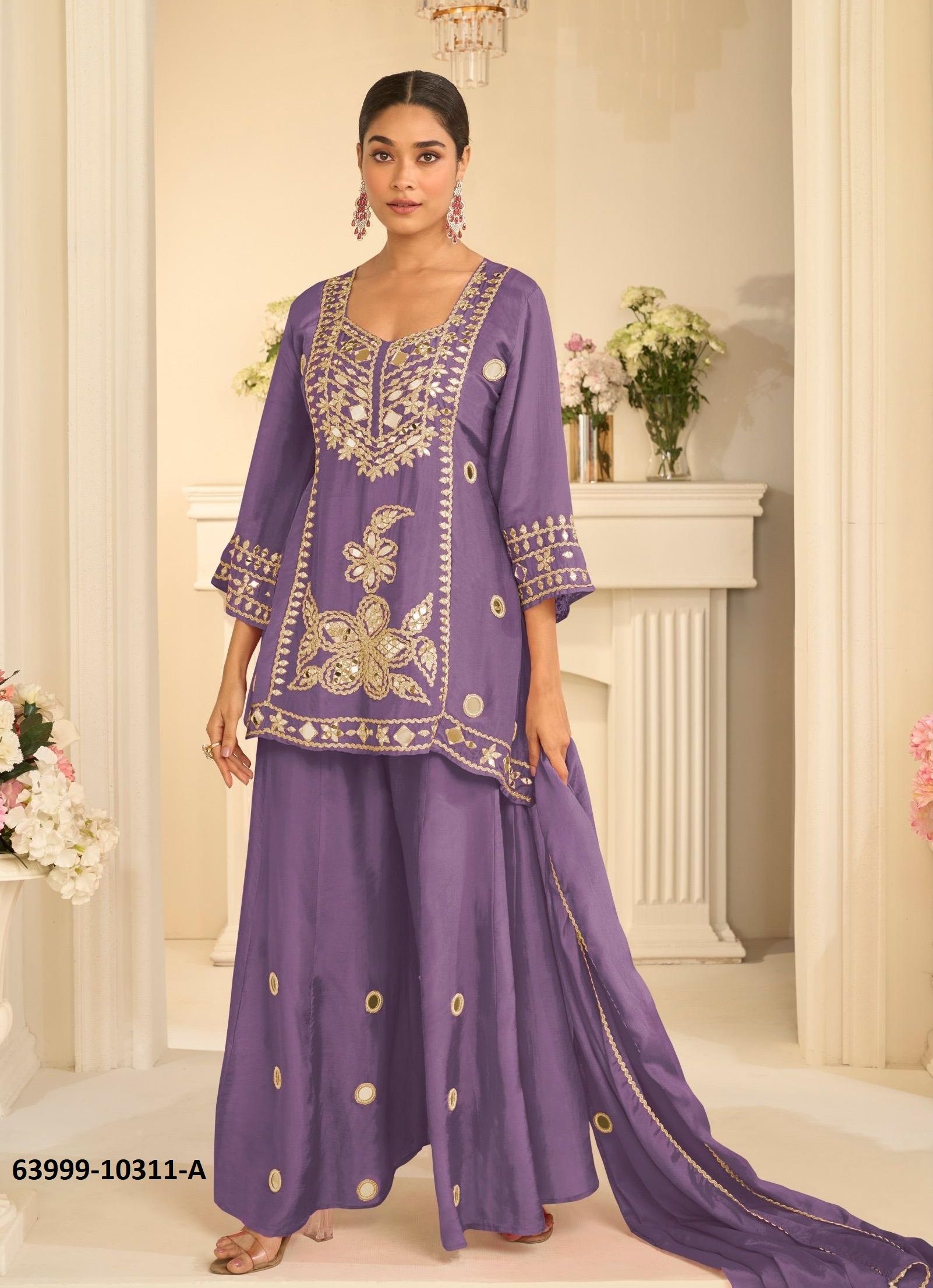 MIRROR COLLECTION 10311 - Catalog # 63999 (Set of 3 Readymade Salwar Suits) by Sayuri Designer