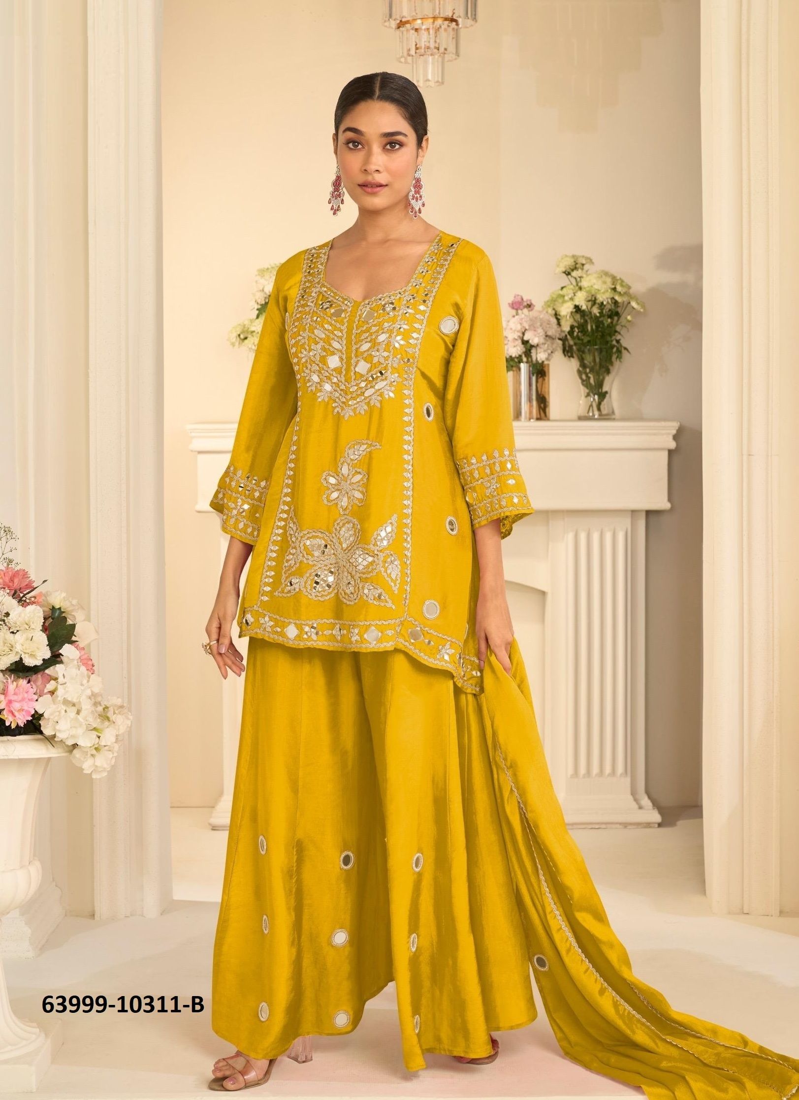 MIRROR COLLECTION 10311 - Catalog # 63999 (Set of 3 Readymade Salwar Suits) by Sayuri Designer