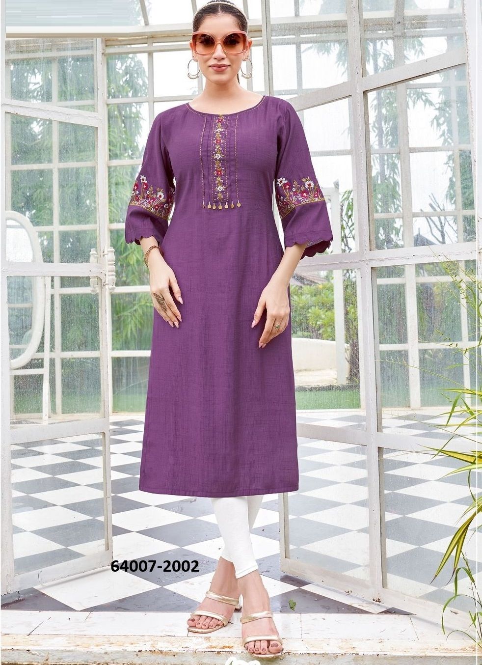 ZAREENA - Catalog # 64007 (Set of 6 Readymade Women's Kurtis / Tops) by Mittoo