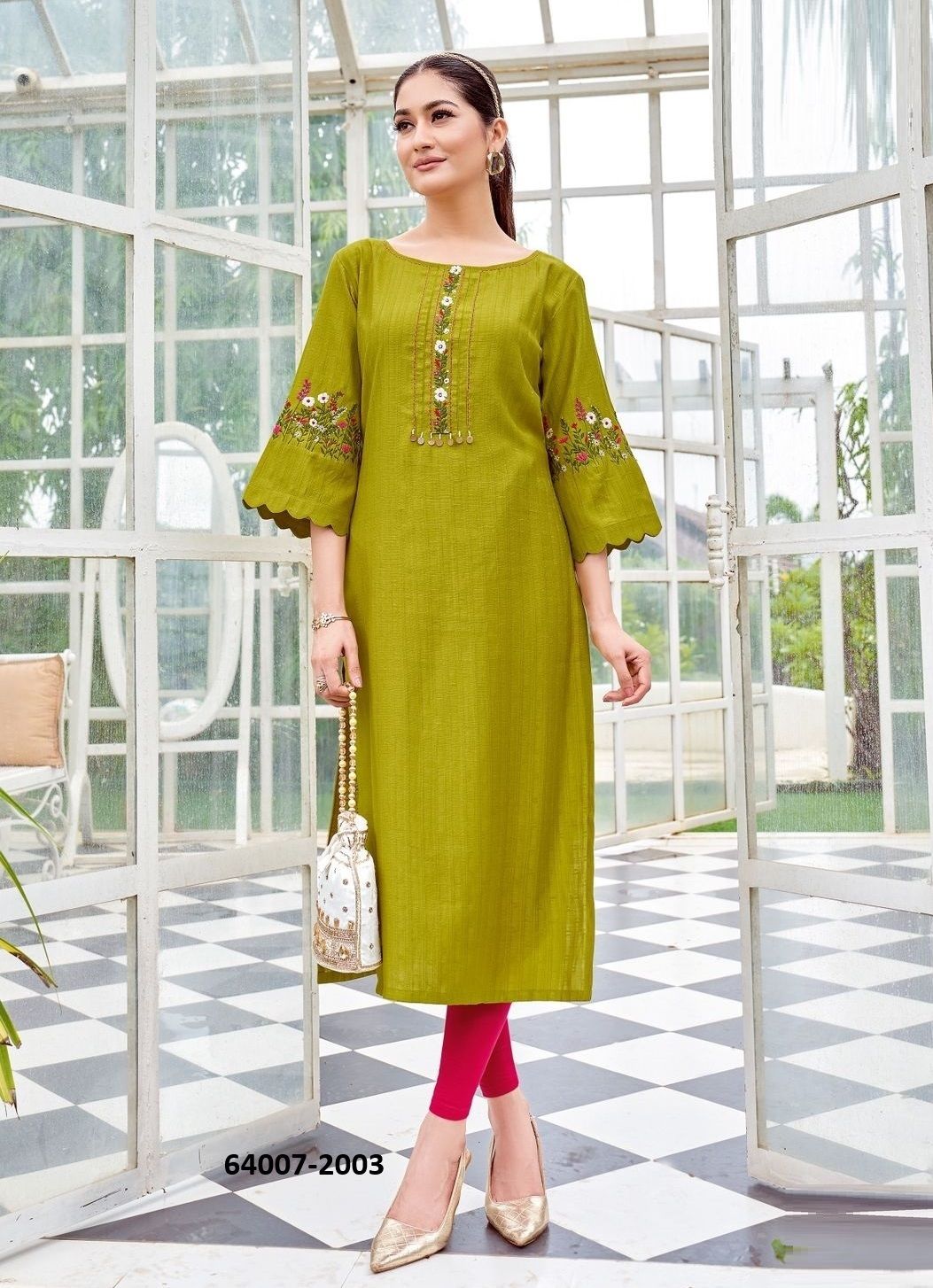 ZAREENA - Catalog # 64007 (Set of 6 Readymade Women's Kurtis / Tops) by Mittoo