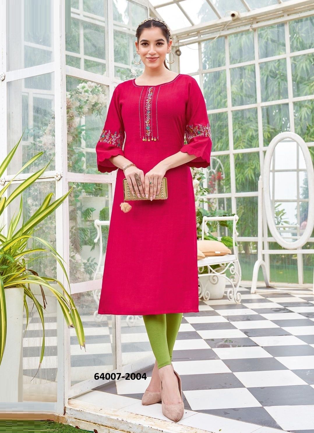 ZAREENA - Catalog # 64007 (Set of 6 Readymade Women's Kurtis / Tops) by Mittoo