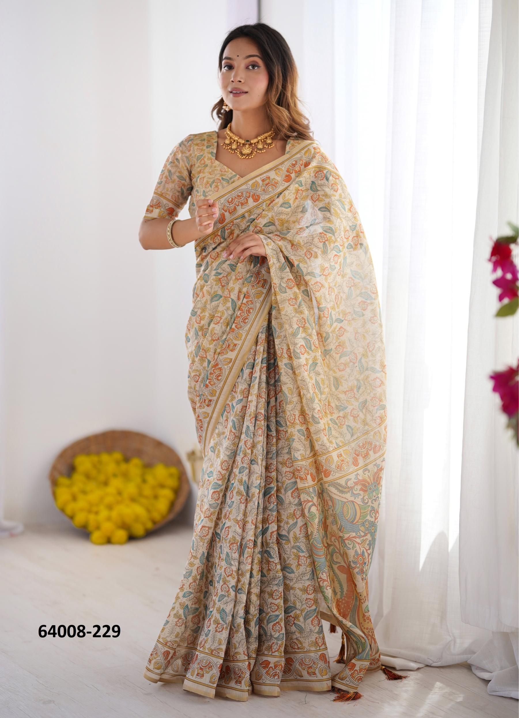 HANDLOOM COTTON SERIES 226-235 - Catalog # 64008 (Set of 10 Sarees) by Semad Styles