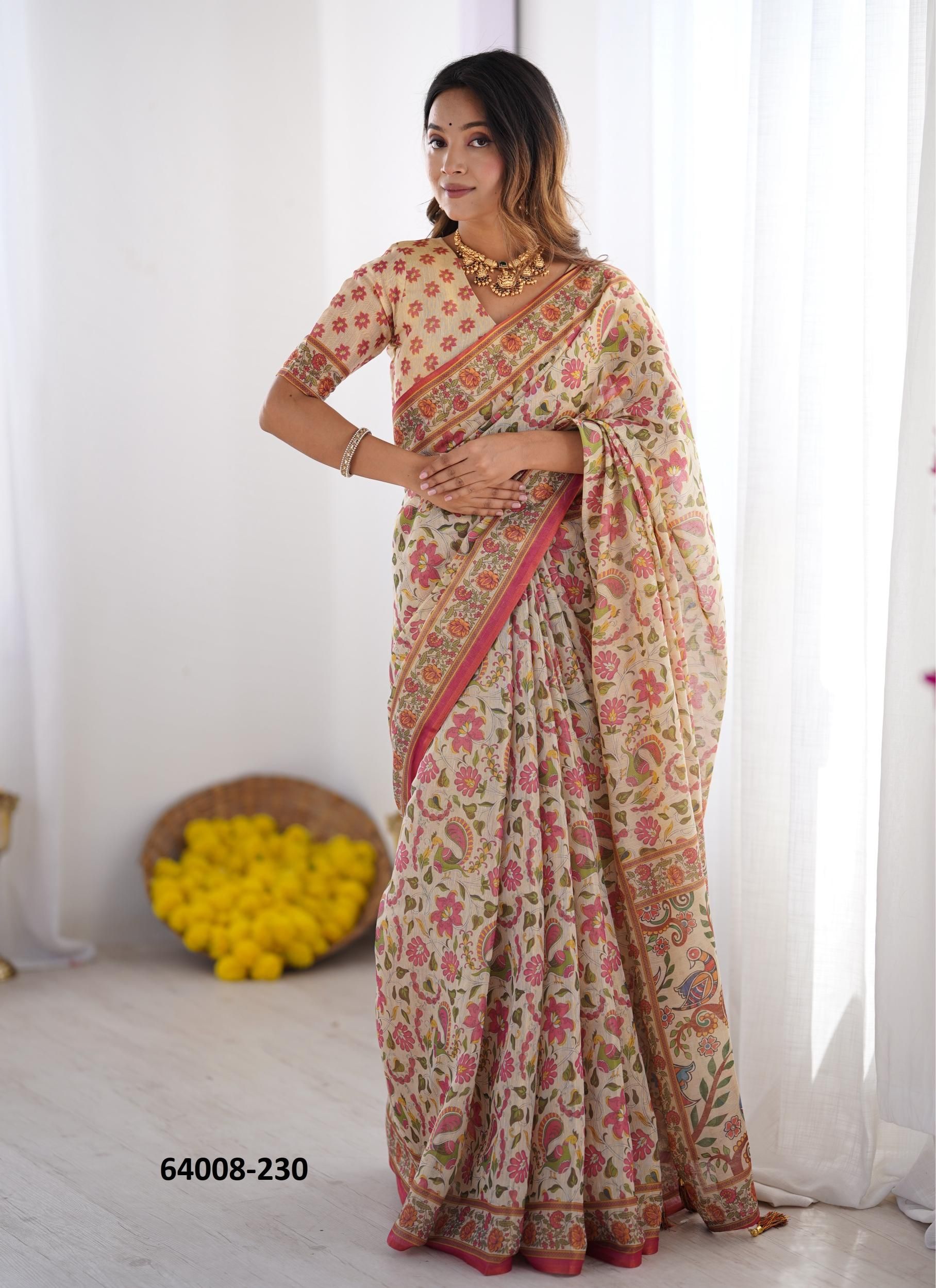 HANDLOOM COTTON SERIES 226-235 - Catalog # 64008 (Set of 10 Sarees) by Semad Styles