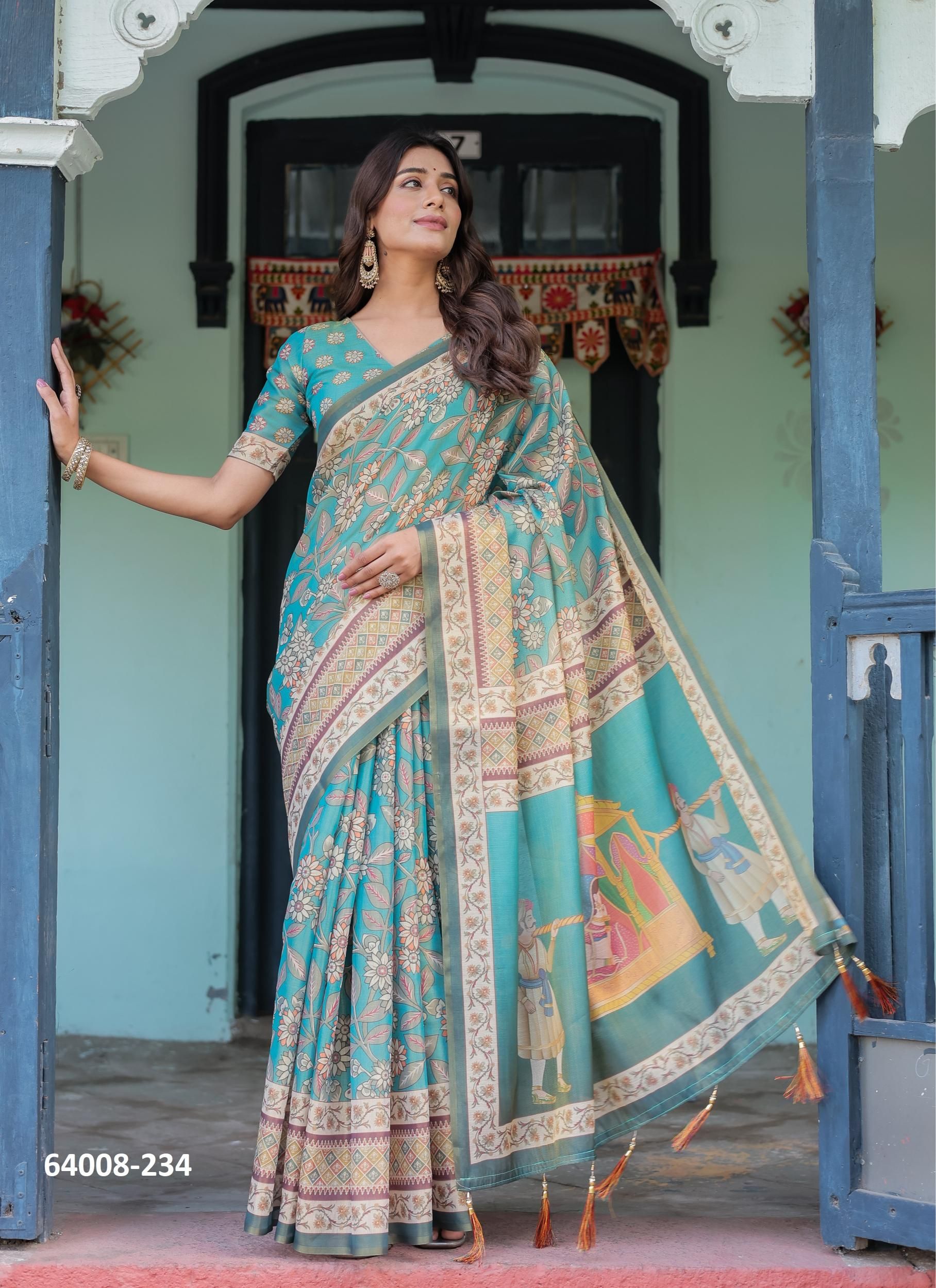 HANDLOOM COTTON SERIES 226-235 - Catalog # 64008 (Set of 10 Sarees) by Semad Styles