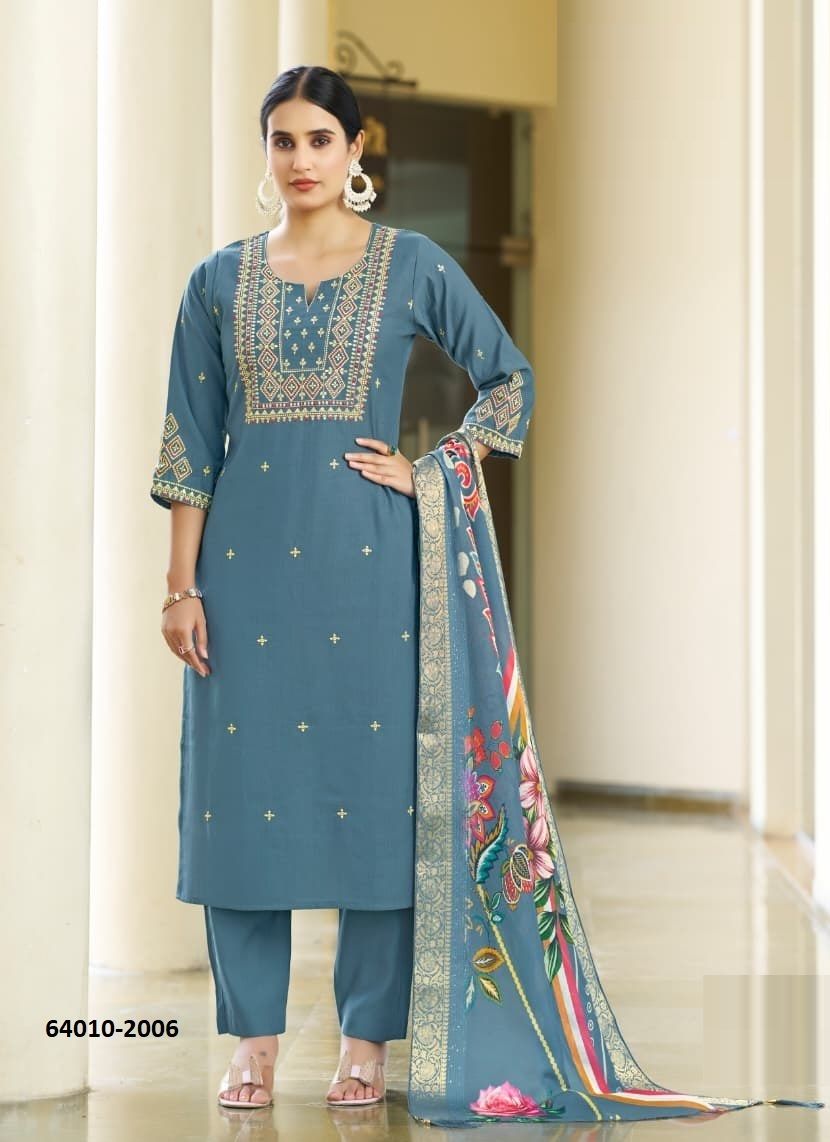 DIANA 2 - Catalog # 64010 (Set of 6 Readymade Salwar Suits) by Woodee Ahmedabad DIANA 2 - Catalog # 64010 (Set of 6 Readymade Salwar Suits) by Woodee Ahmedabad