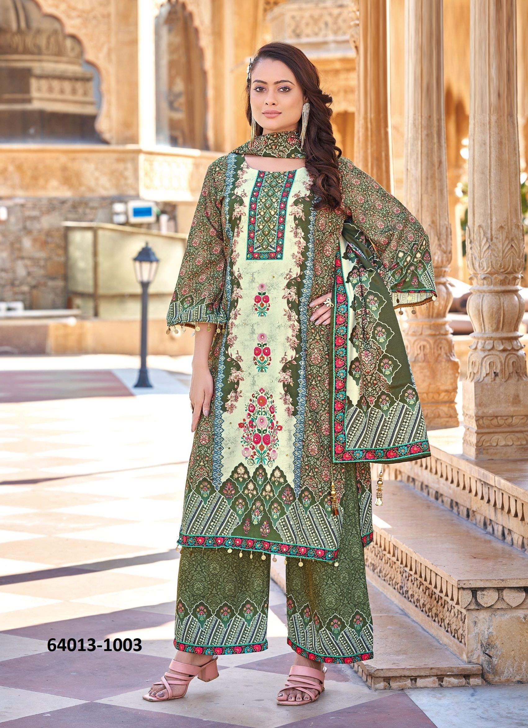 JHALAK - Catalog # 64013 (Set of 4 Readymade Salwar Suits) by Desi Muse