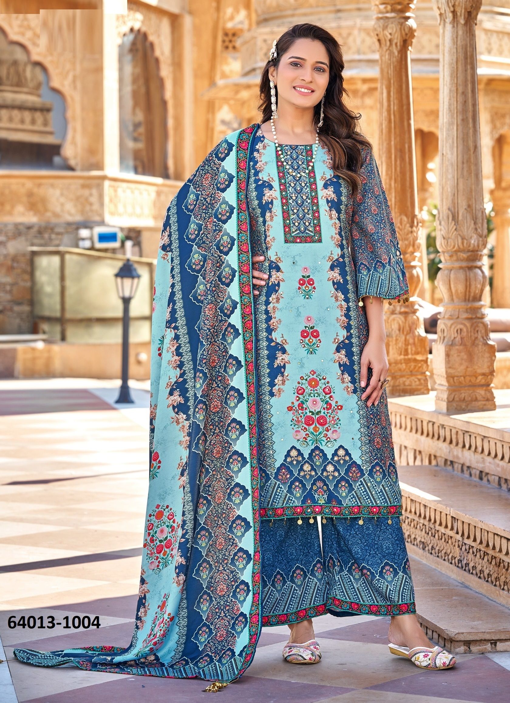 JHALAK - Catalog # 64013 (Set of 4 Readymade Salwar Suits) by Desi Muse