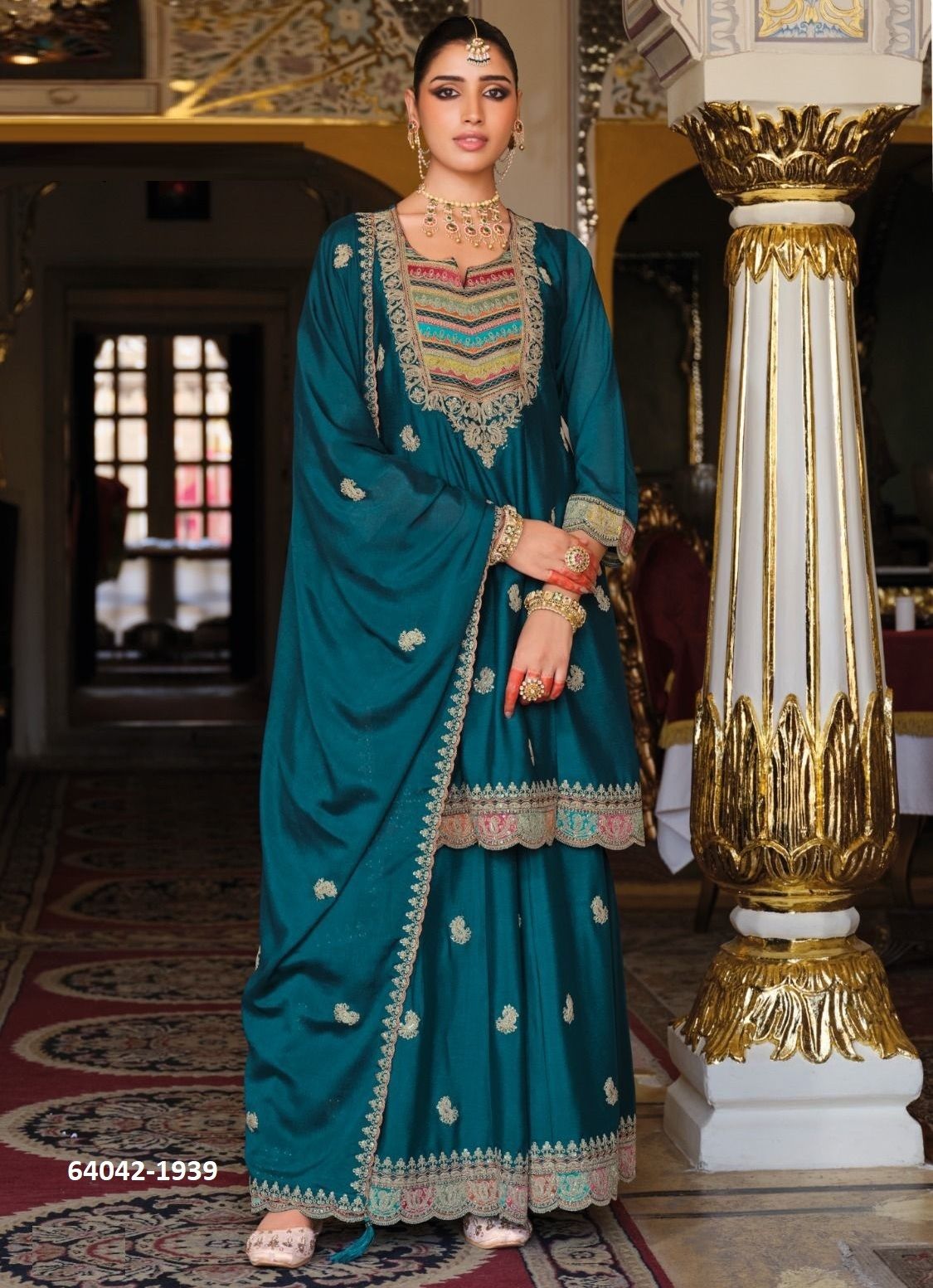 RIVAA - Catalog # 64042 (Set of 3 Readymade Salwar Suits) by Eba Lifestyle