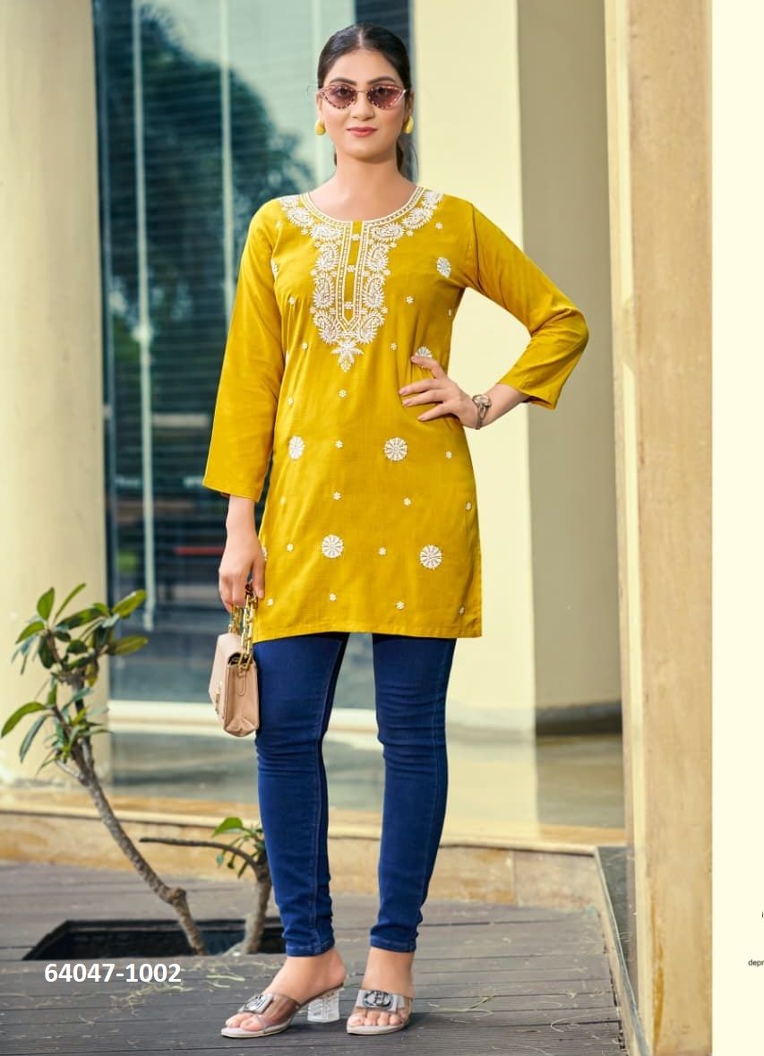 NORA 7 - Catalog # 64047 (Set of 6 Readymade Women's Kurtis / Tops) by OSSM