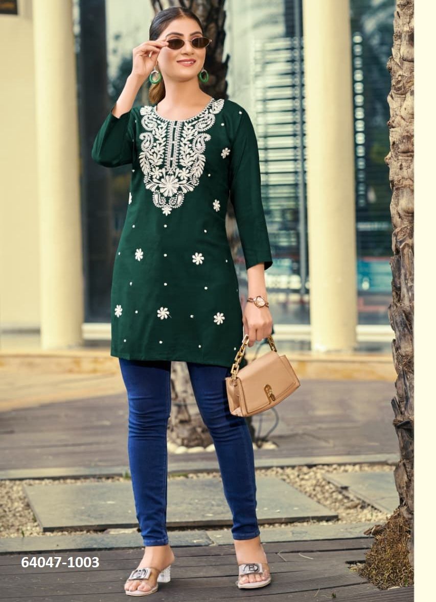 NORA 7 - Catalog # 64047 (Set of 6 Readymade Women's Kurtis / Tops) by OSSM