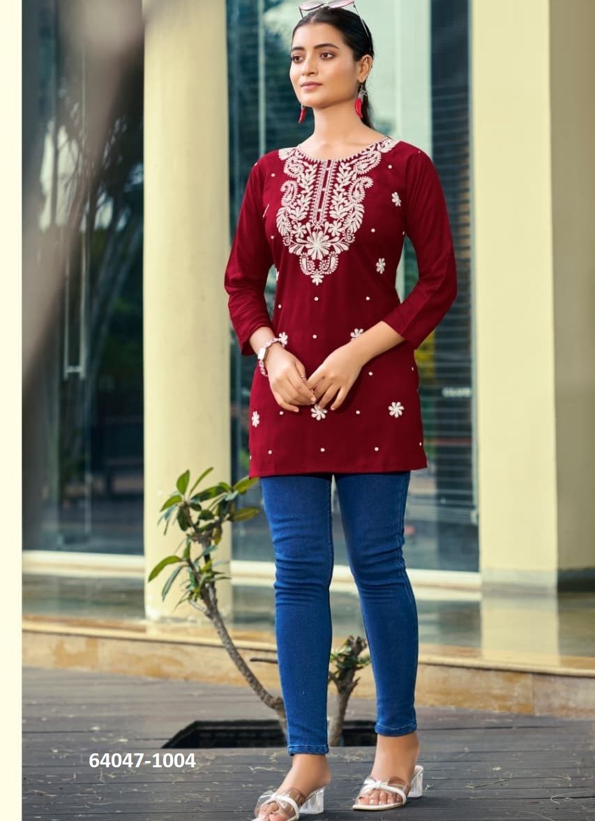 NORA 7 - Catalog # 64047 (Set of 6 Readymade Women's Kurtis / Tops) by OSSM
