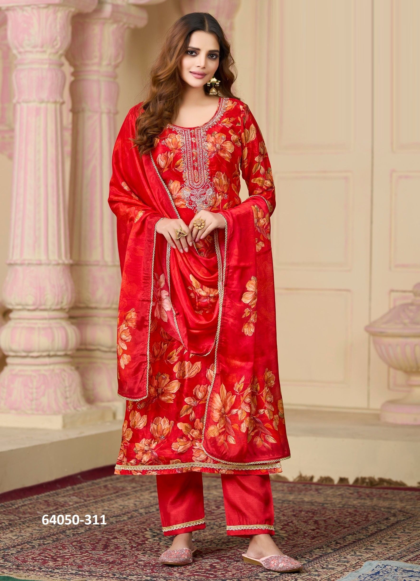 FESTIVE LIGHT - Catalog # 64050 (Set of 4 Readymade Salwar Suits) by Rangoon FESTIVE LIGHT - Catalog # 64050 (Set of 4 Readymade Salwar Suits) by Rangoon